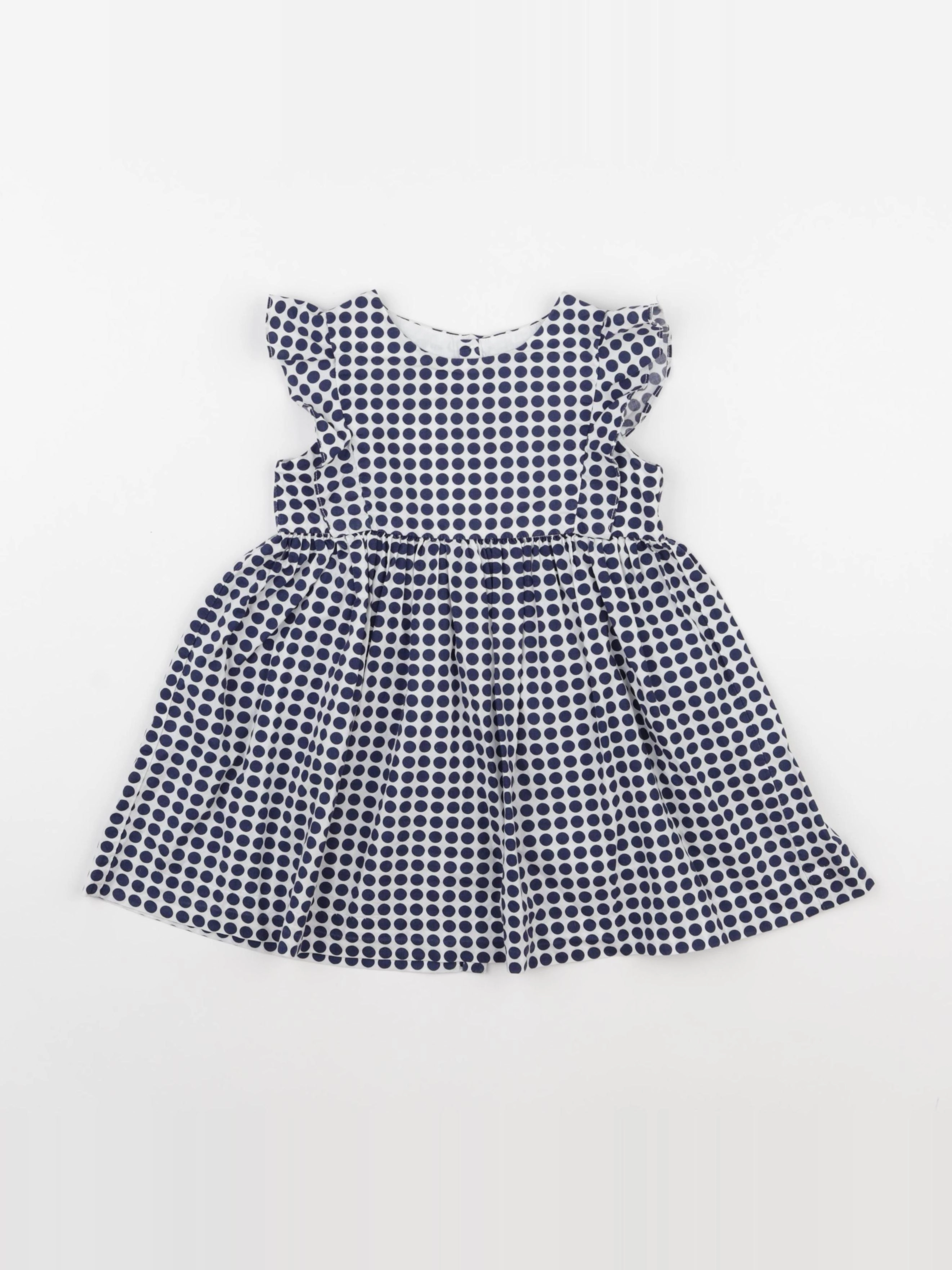 Jacadi - robe blanc, bleu - 24 mois