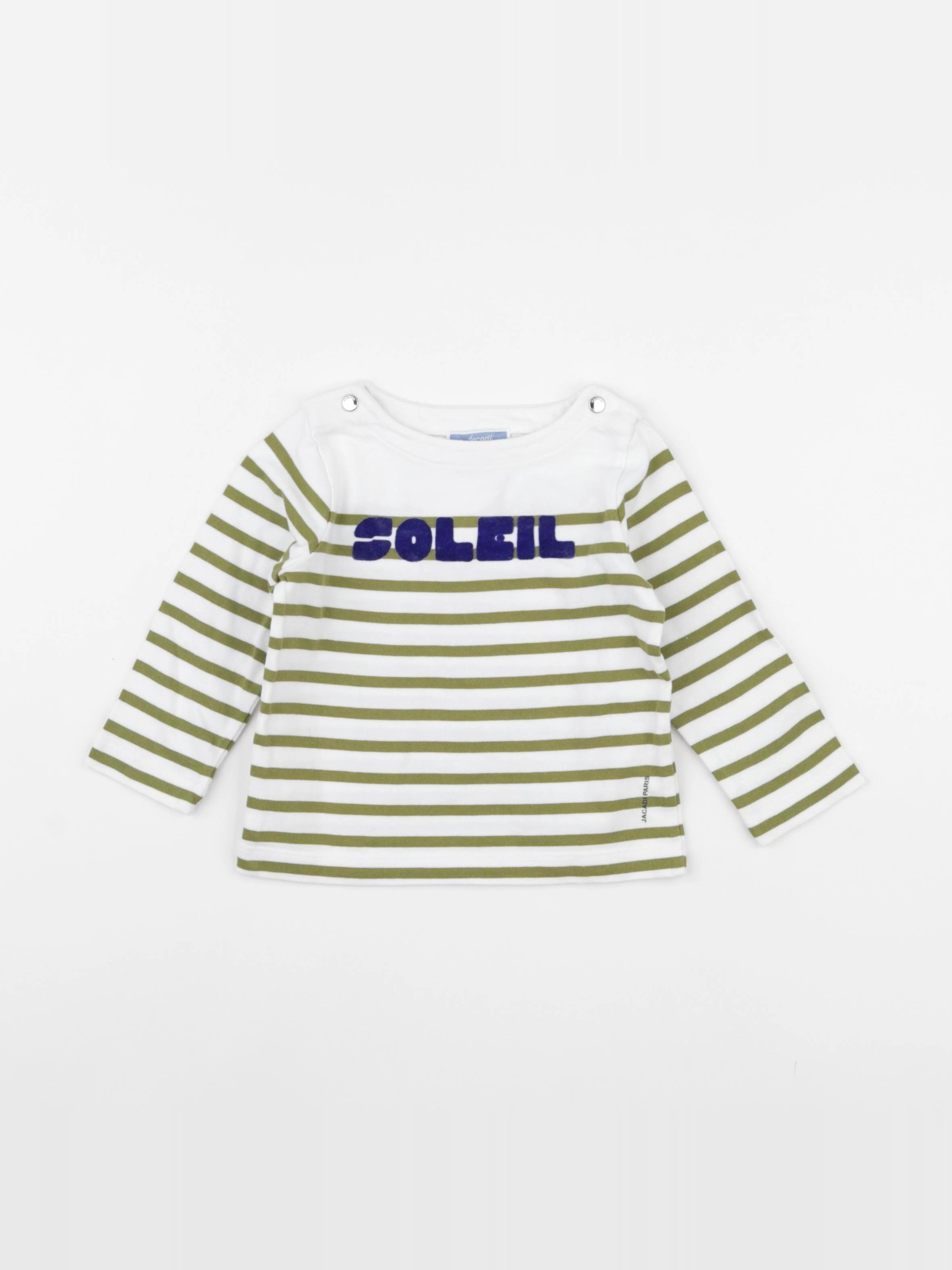 Jacadi - sweat blanc, vert - 12 mois