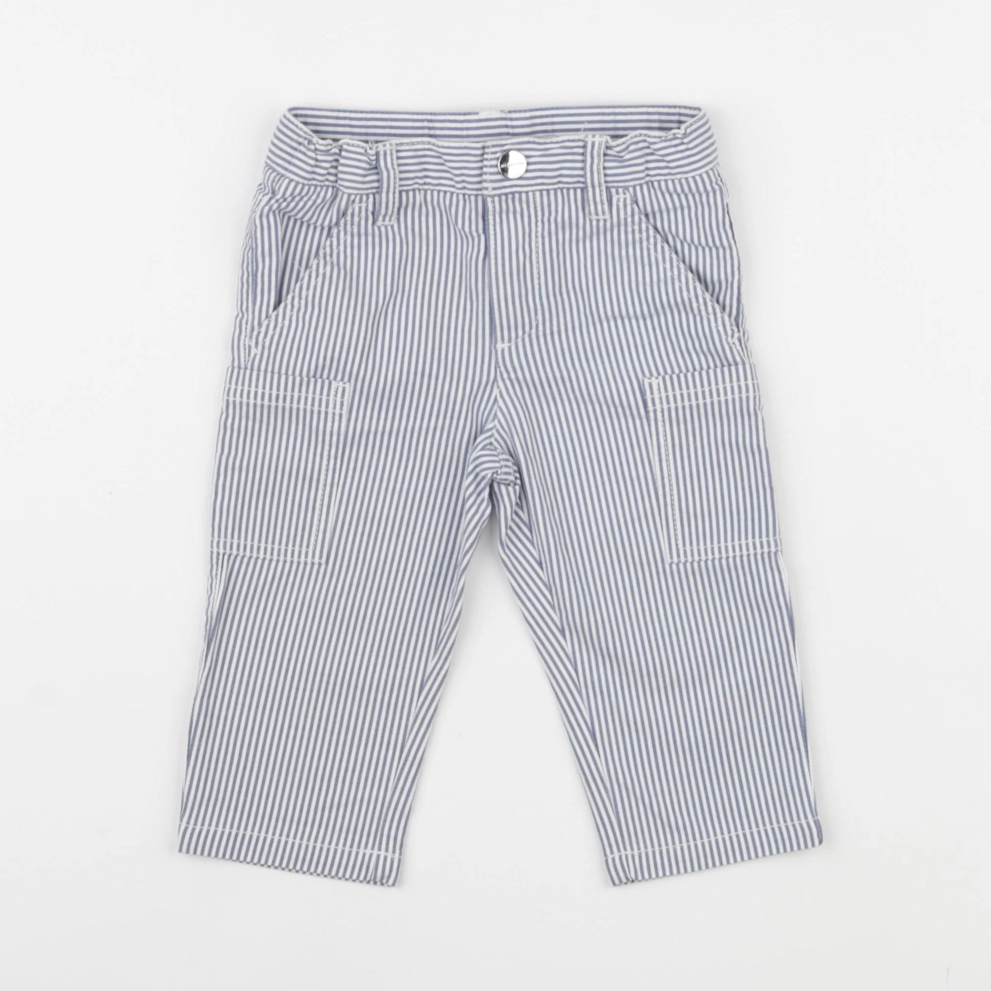 Jacadi - pantalon blanc, bleu - 12 mois
