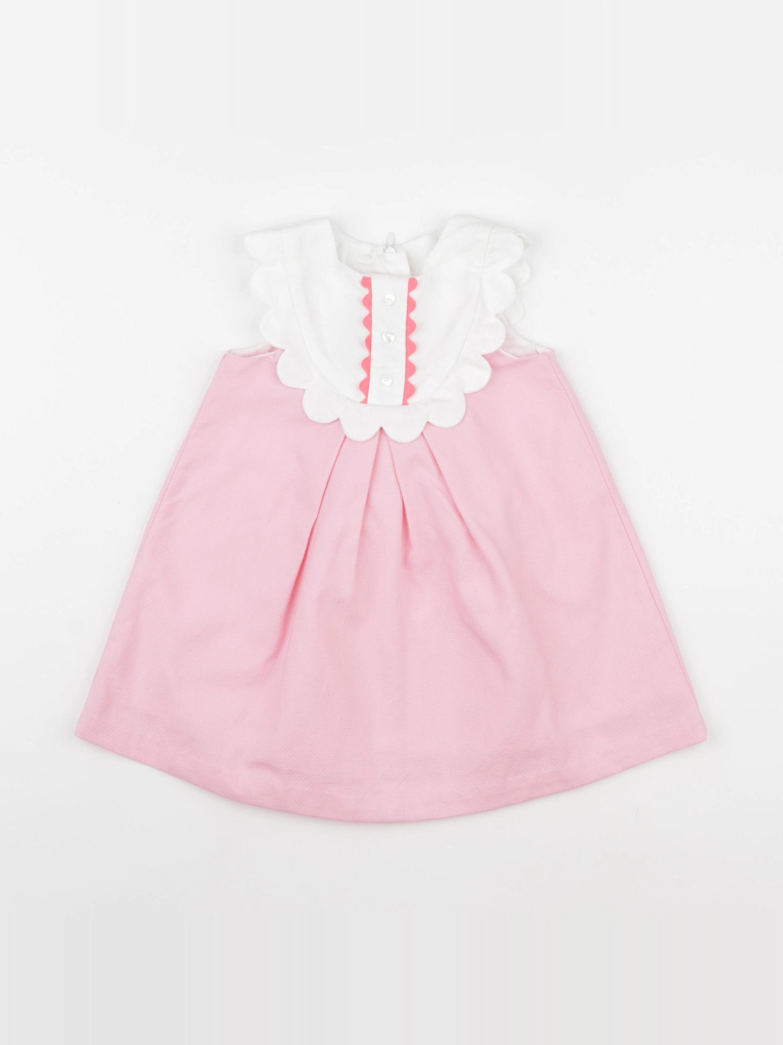 Jacadi - robe blanc, rose - 24 mois