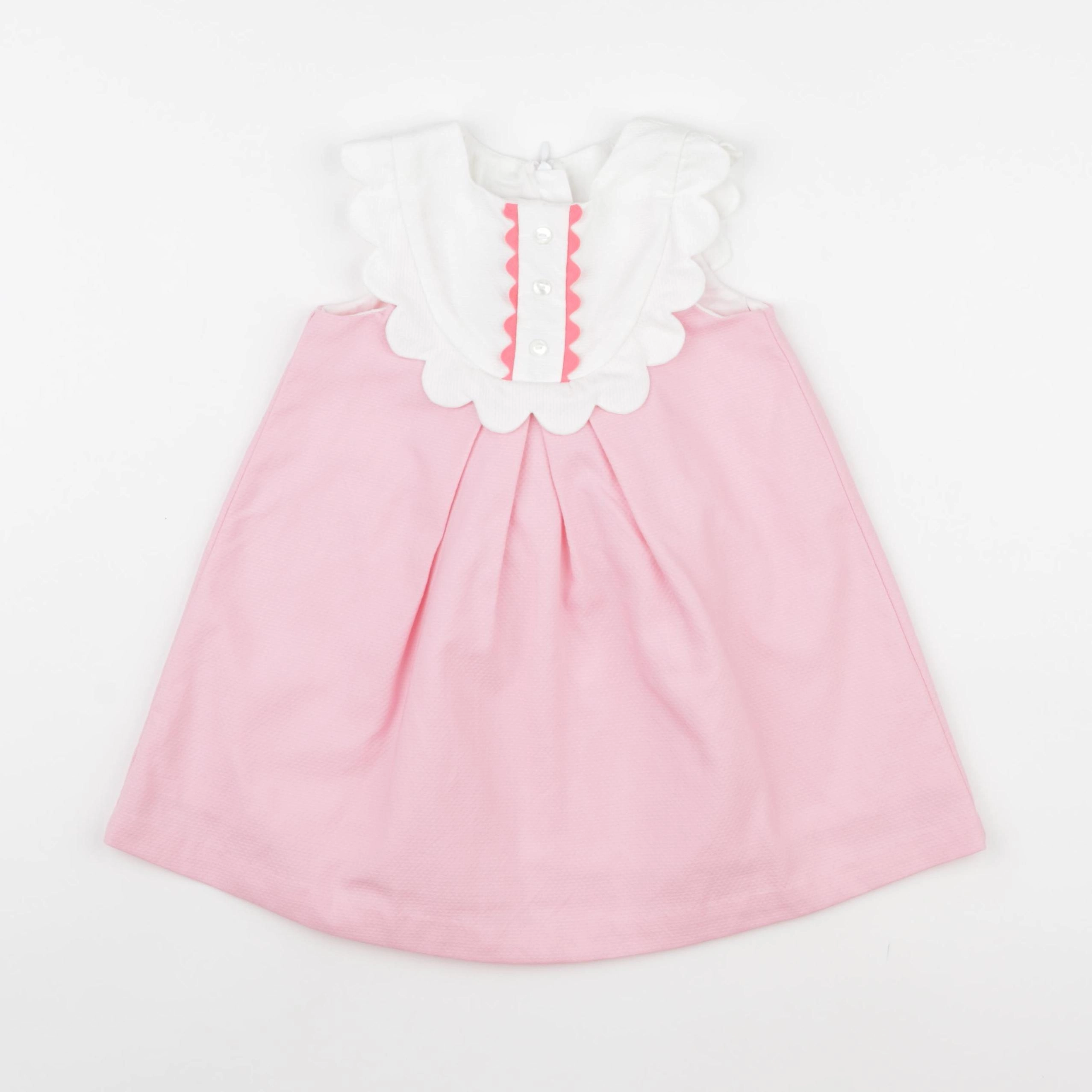 Jacadi - robe blanc, rose - 24 mois