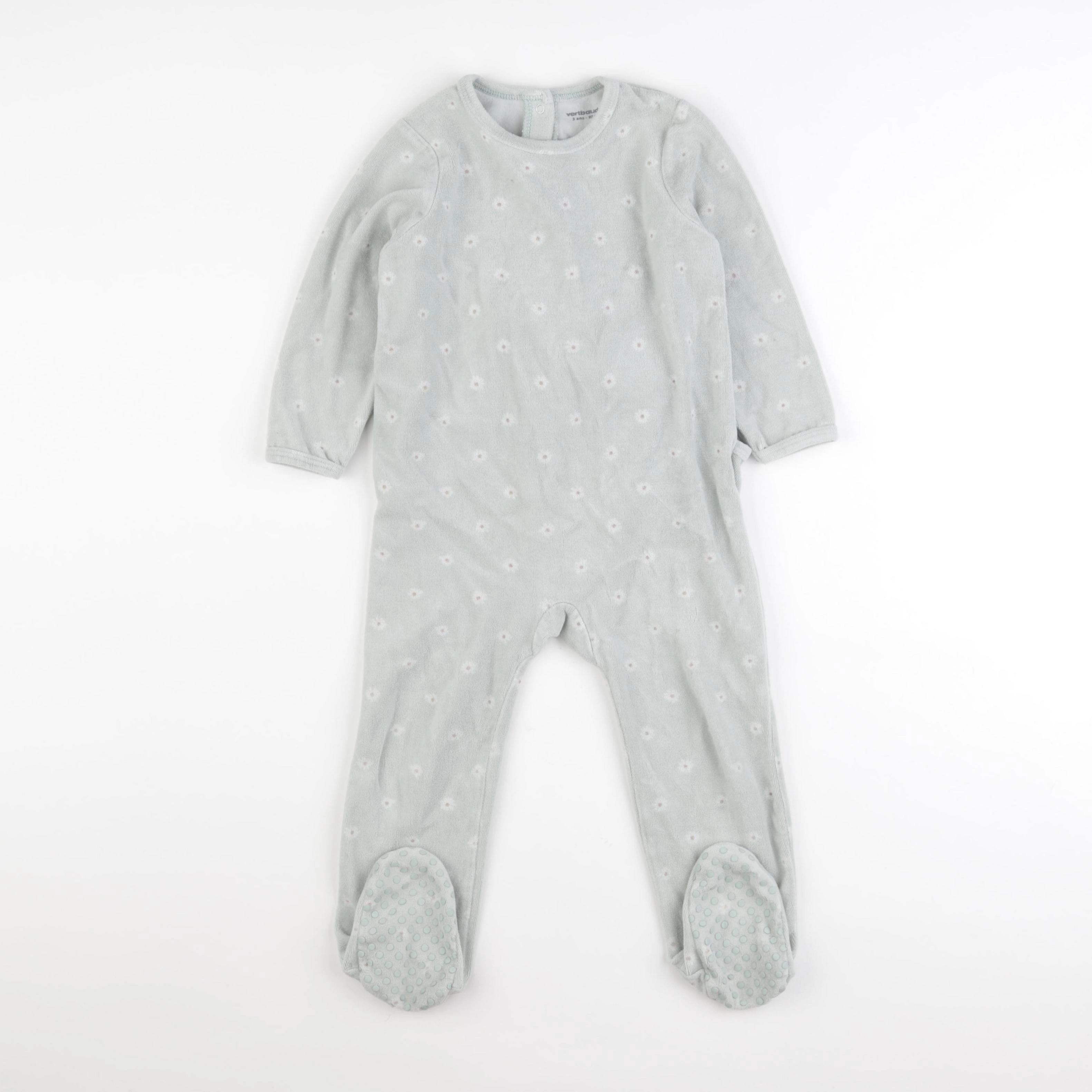Vertbaudet - pyjama velours bleu - 3 ans