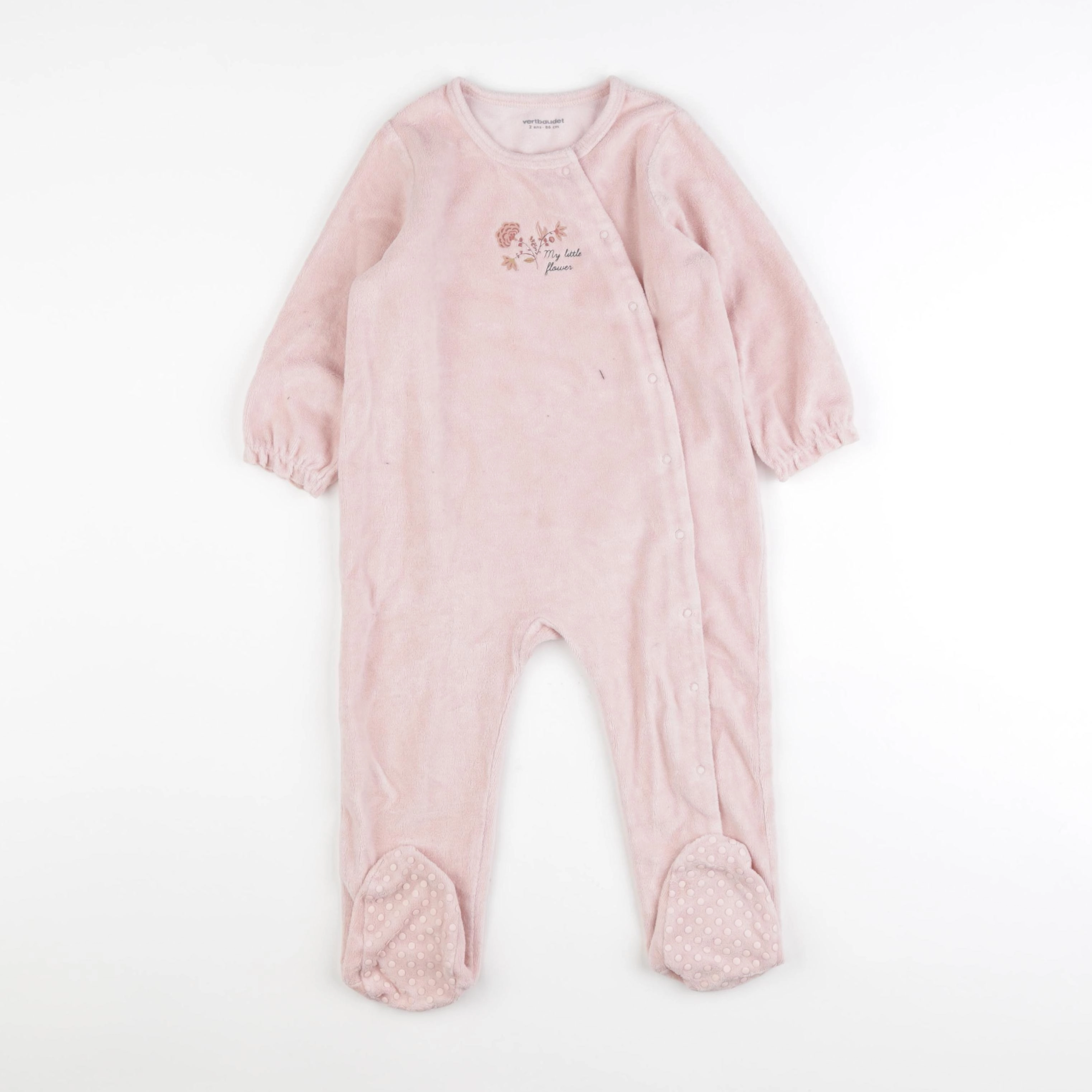 Vertbaudet - pyjama velours rose - 2 ans