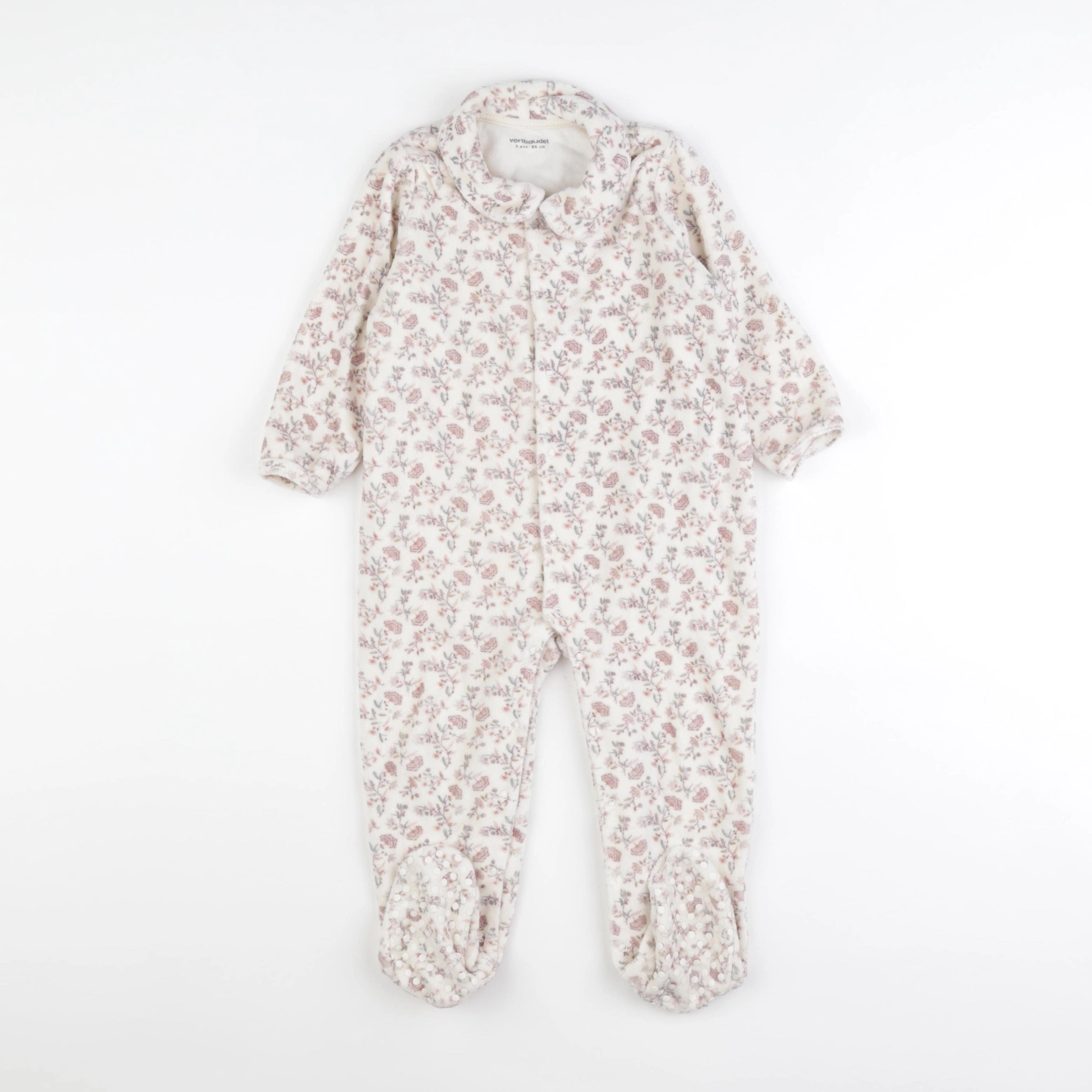 Vertbaudet - pyjama velours beige - 2 ans