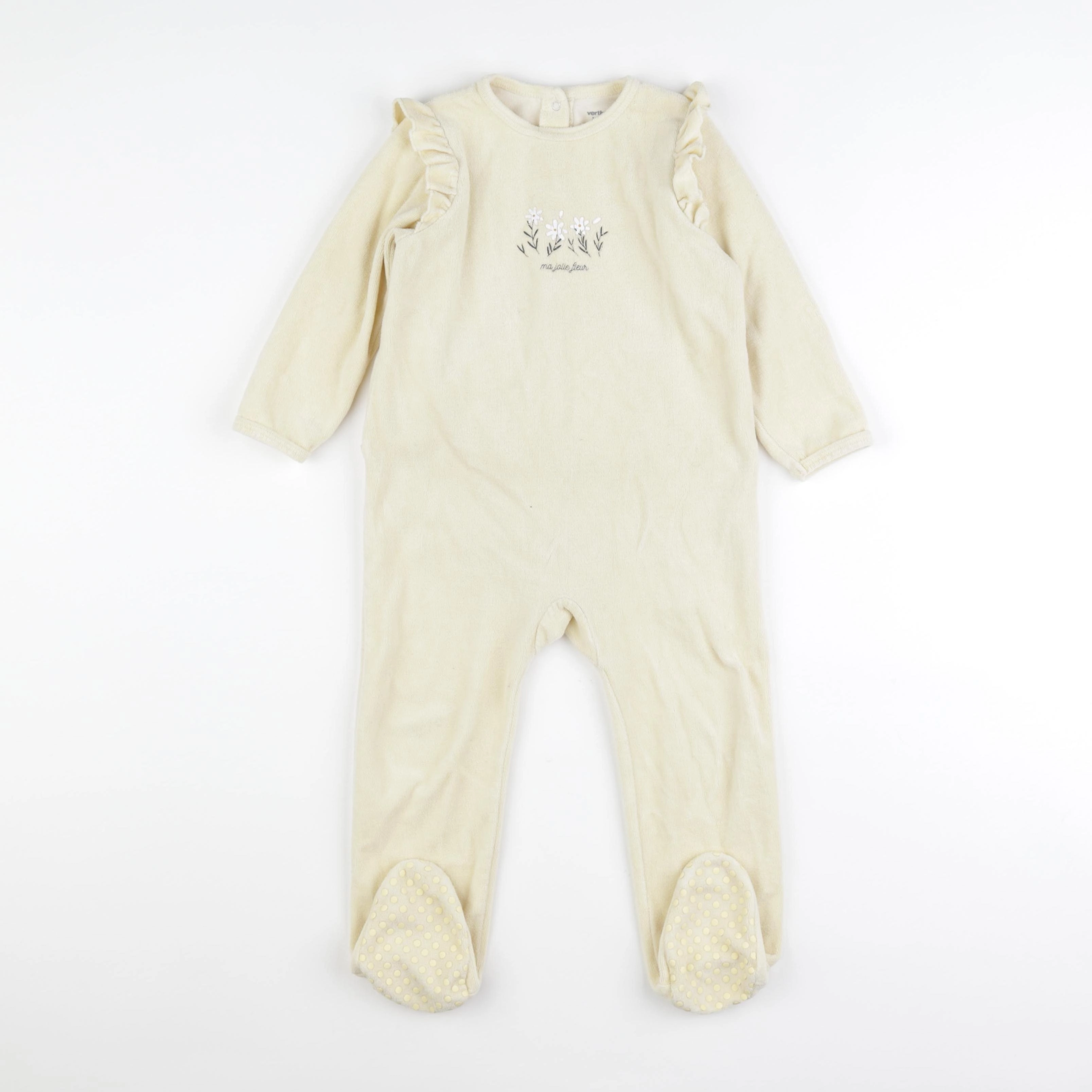 Vertbaudet - pyjama velours jaune - 3 ans