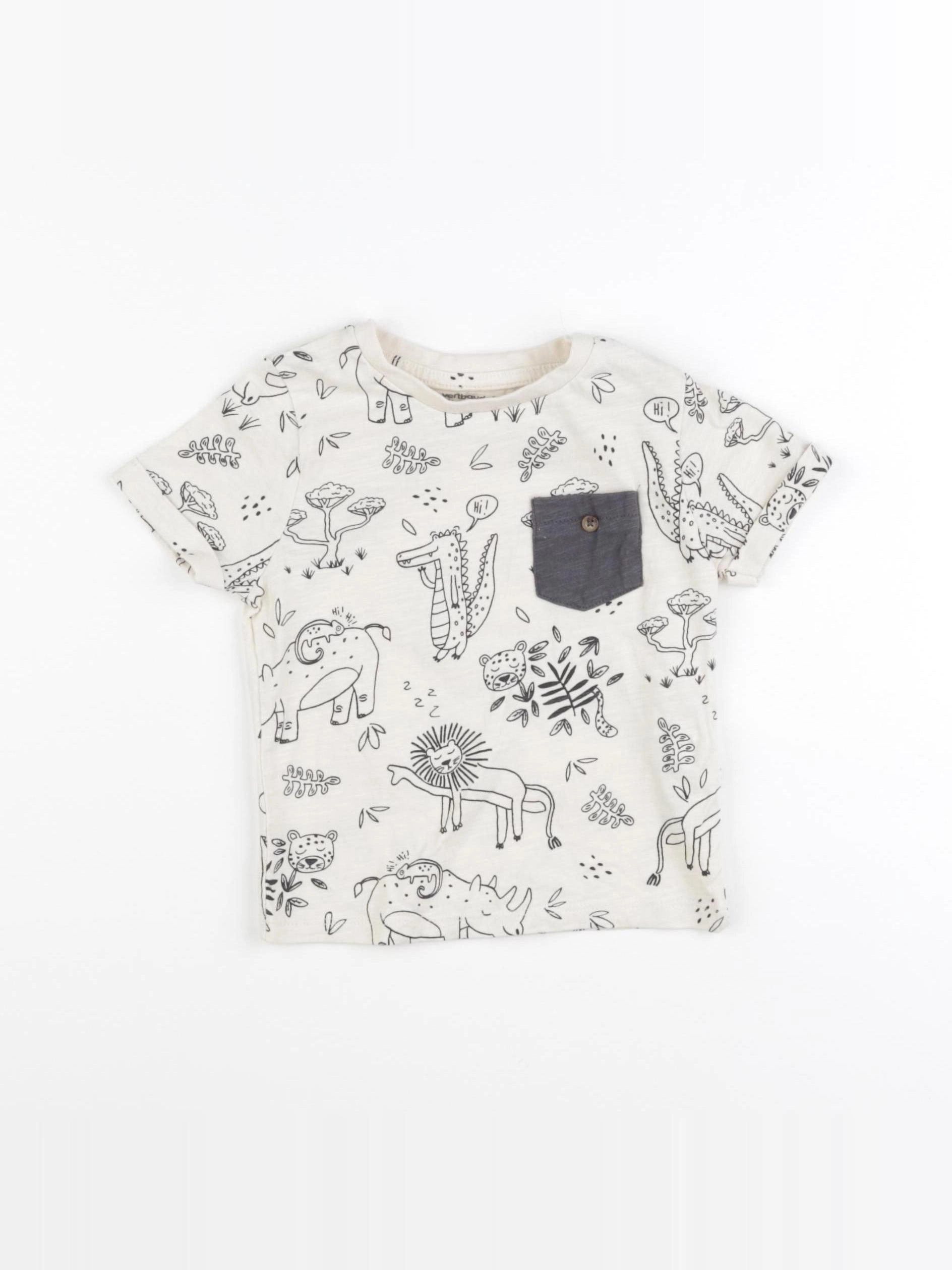 Vertbaudet - tee-shirt beige - 24 mois
