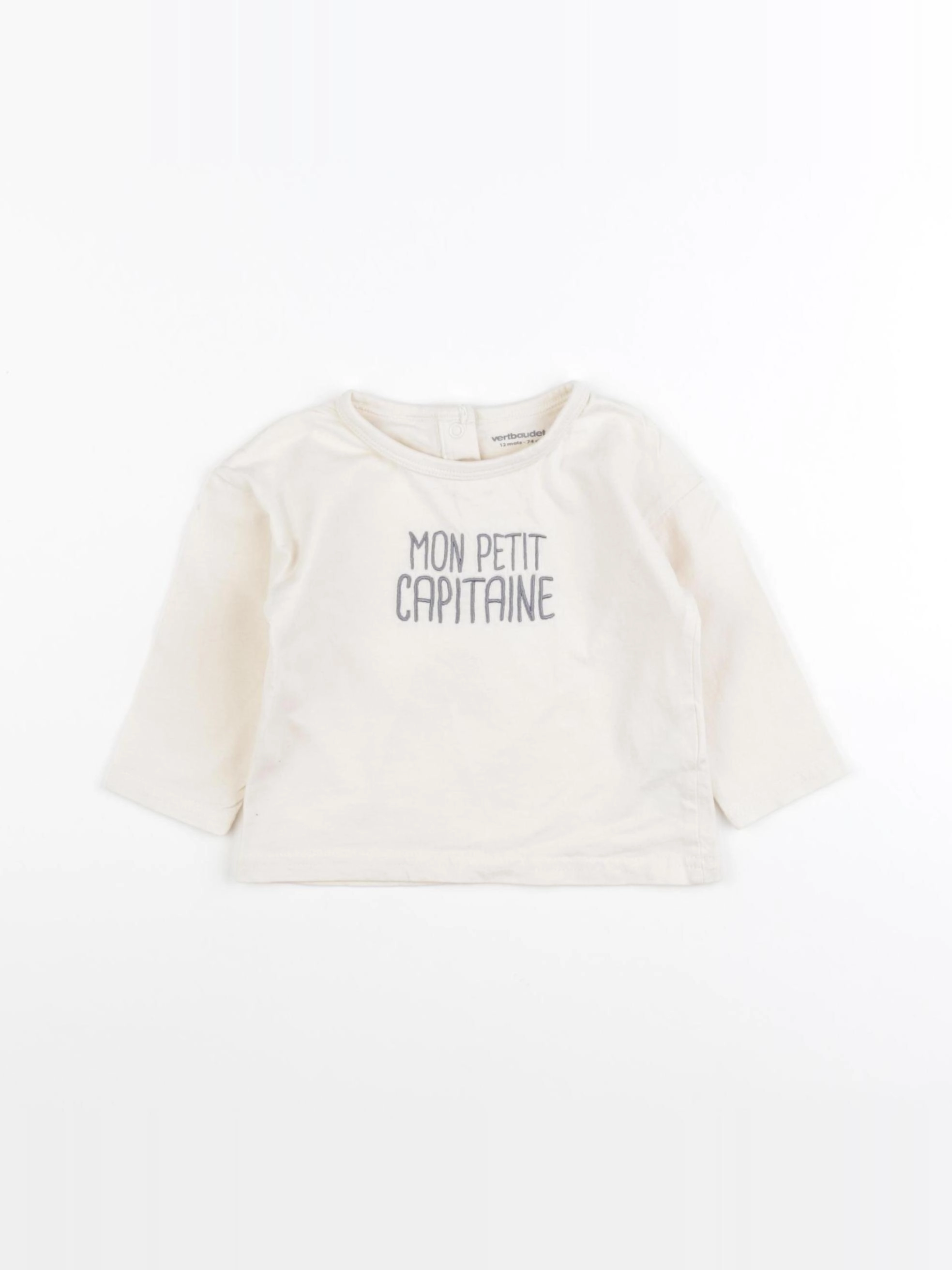 Vertbaudet - tee-shirt beige - 24 mois
