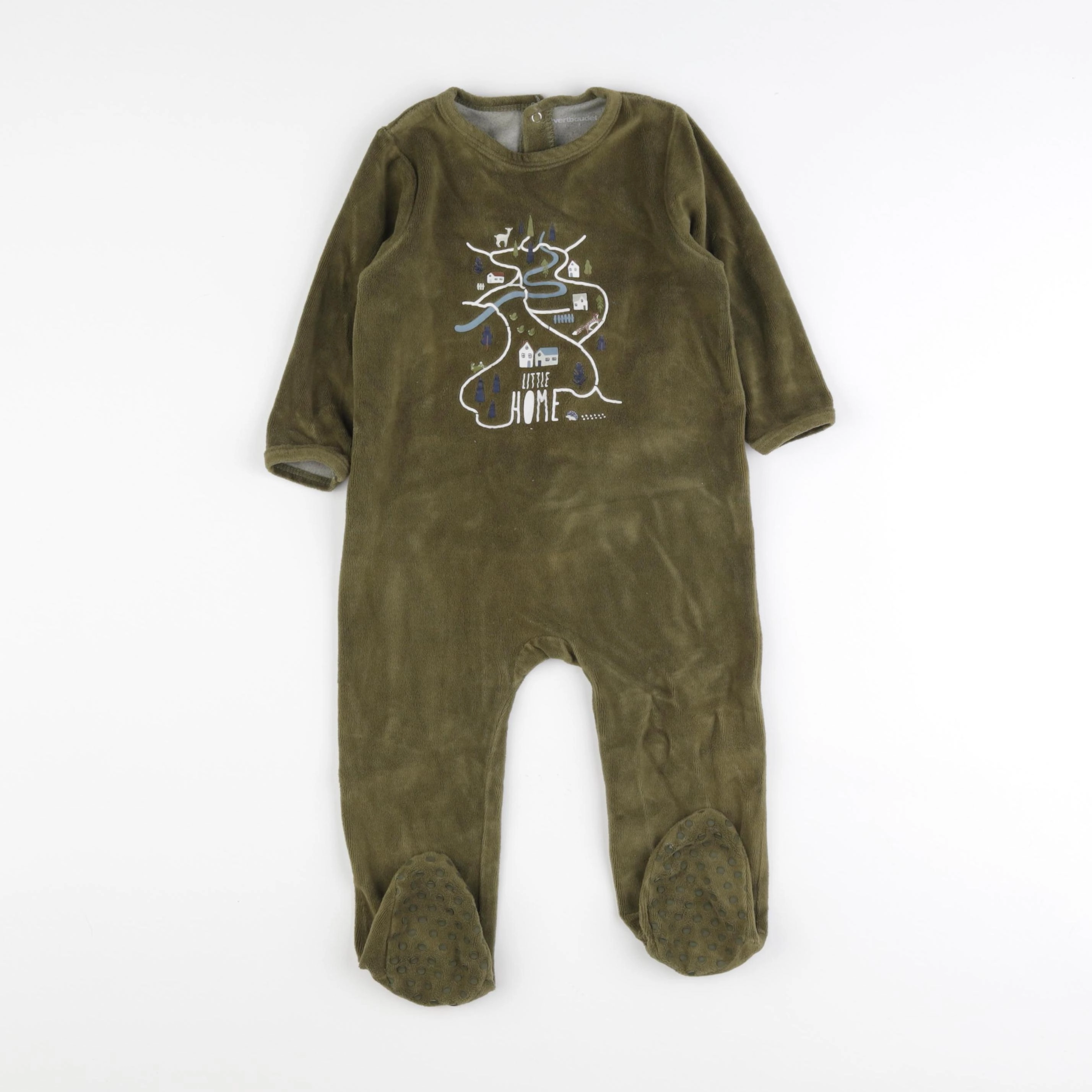 Vertbaudet - pyjama velours vert - 18 mois