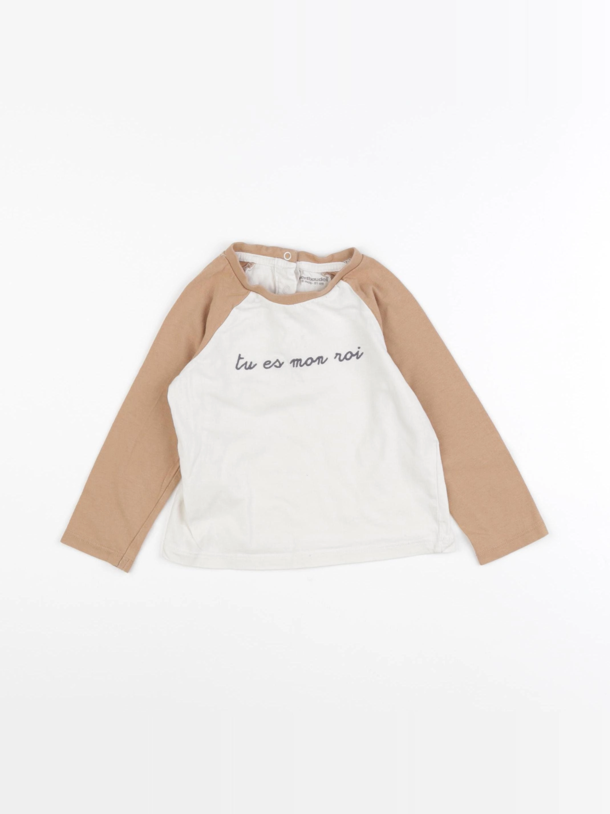 Vertbaudet - tee-shirt beige - 18 mois