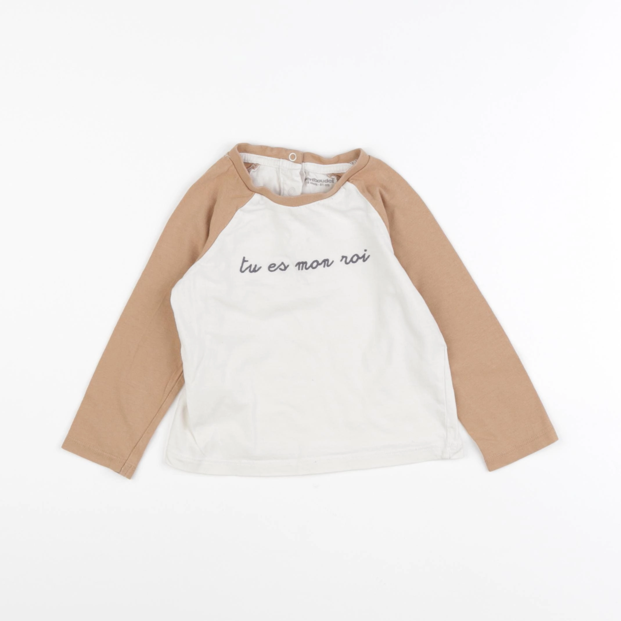 Vertbaudet - tee-shirt beige - 18 mois