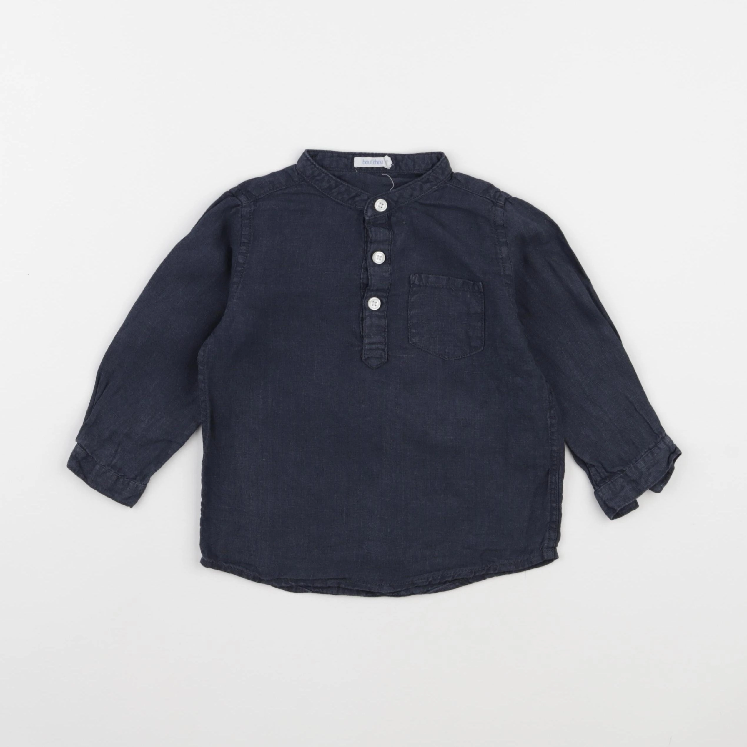 Boutchou - chemise bleu - 18 mois