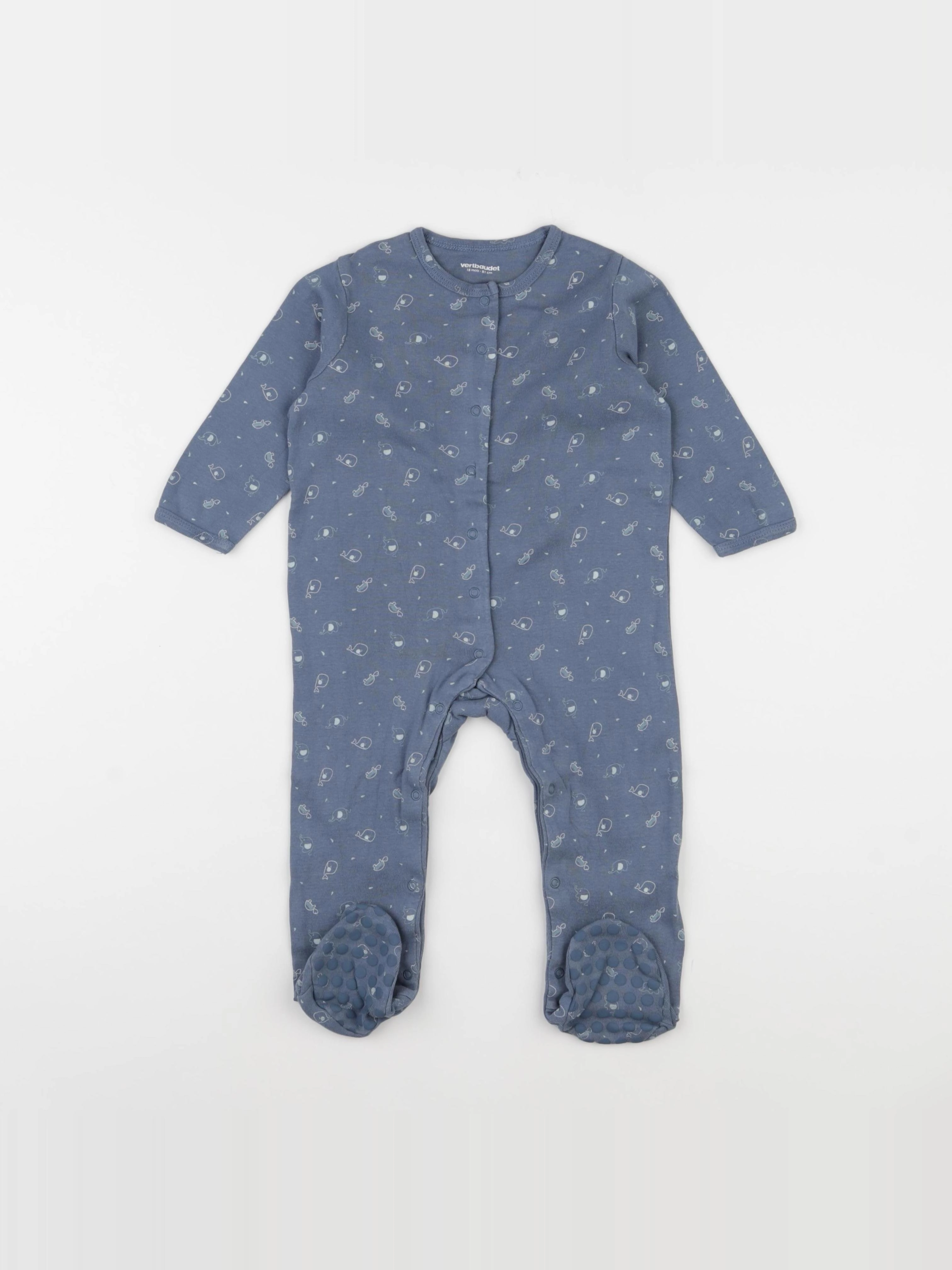 Vertbaudet - pyjama coton bleu - 18 mois