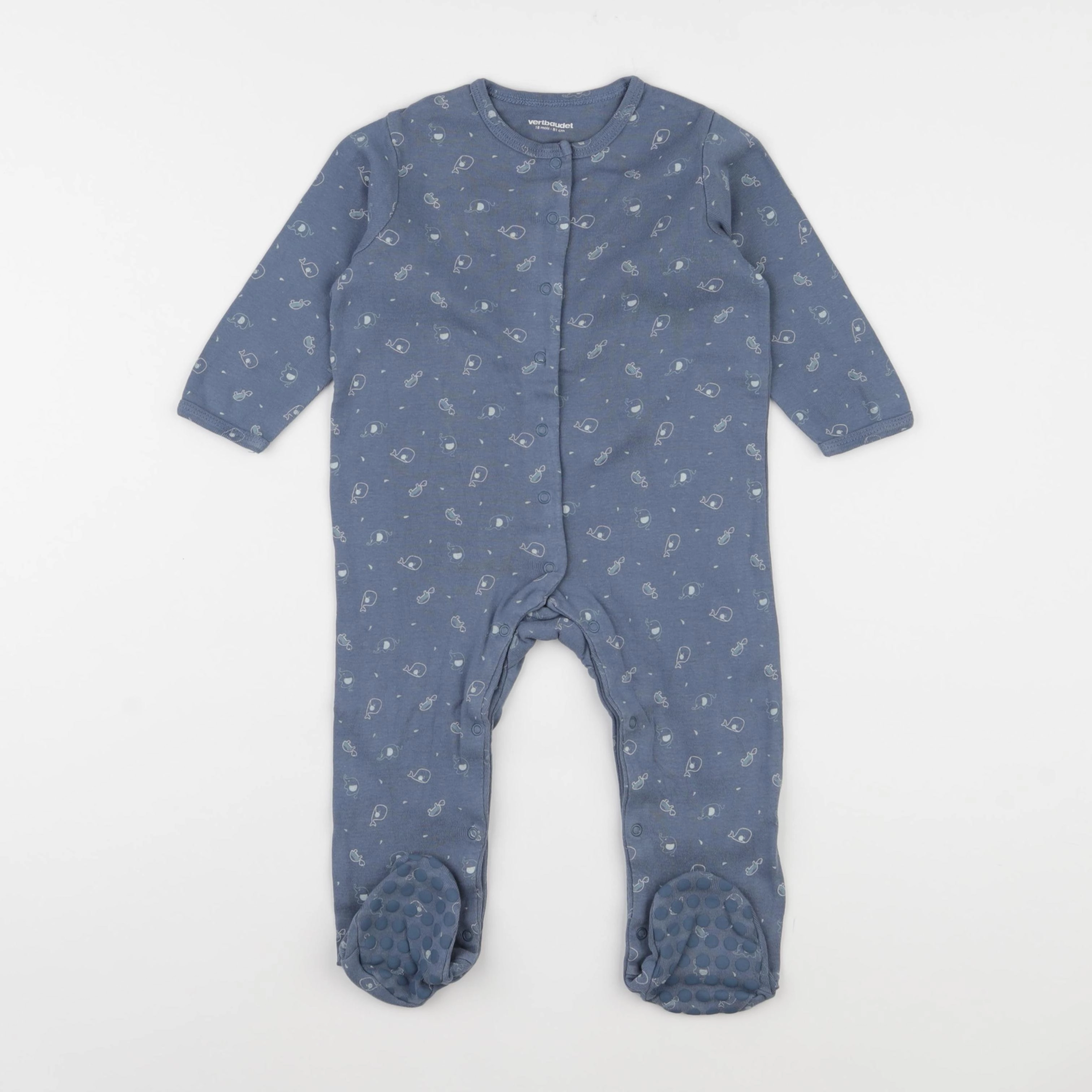 Vertbaudet - pyjama coton bleu - 18 mois