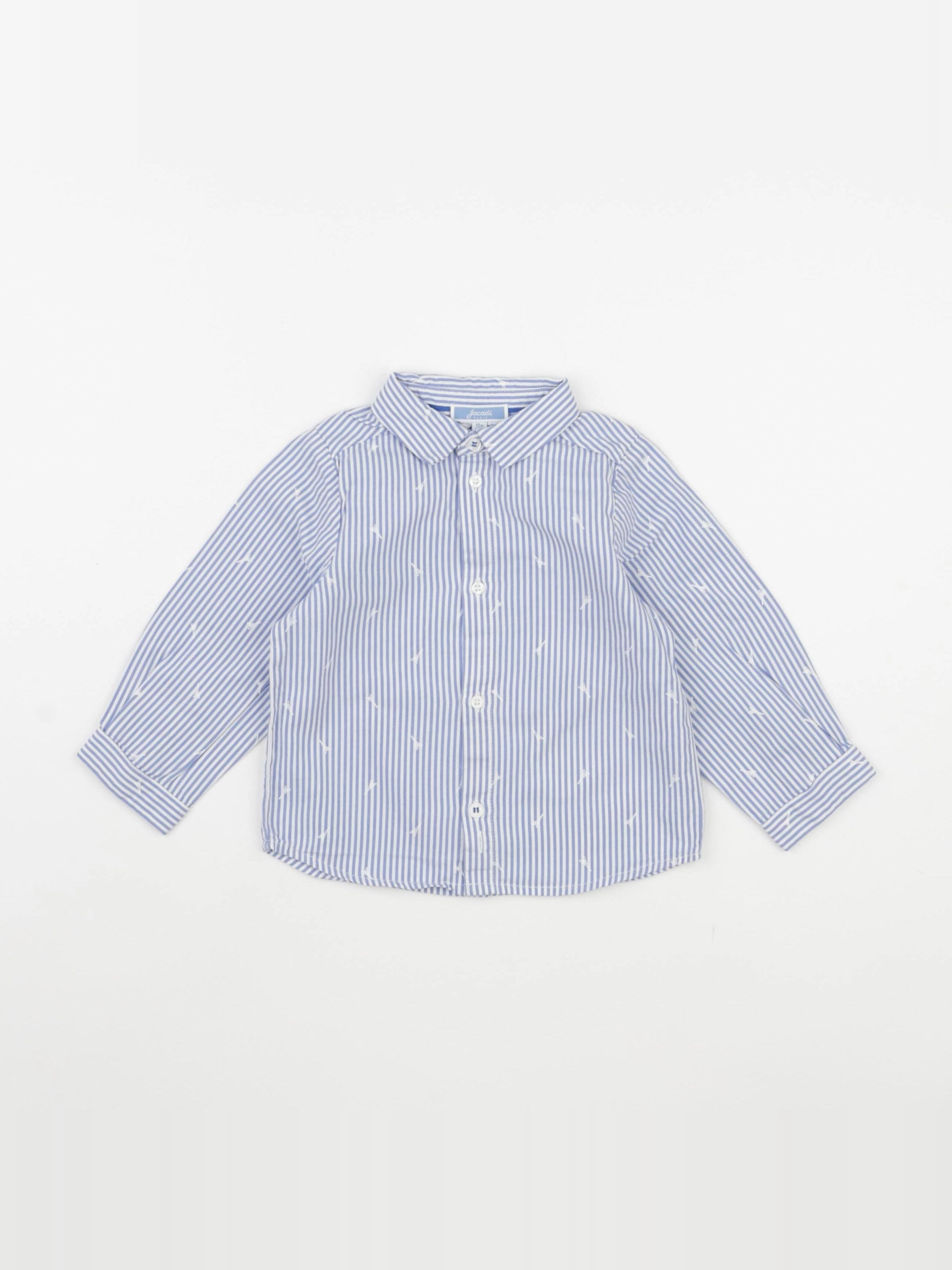 Jacadi - chemise blanc, bleu - 18 mois
