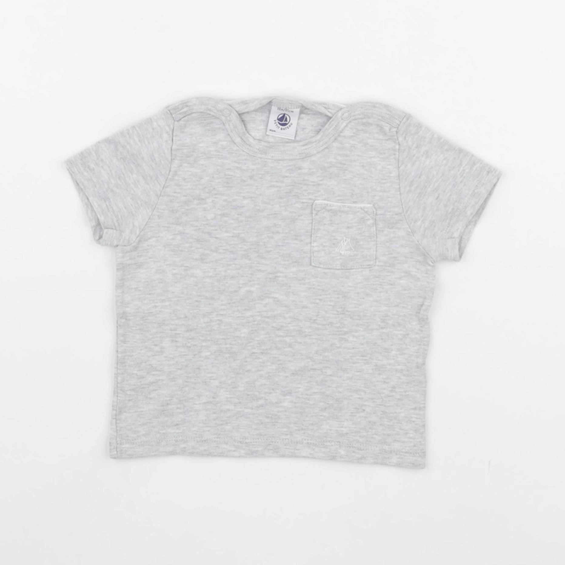 Petit Bateau - tee-shirt gris - 18 mois