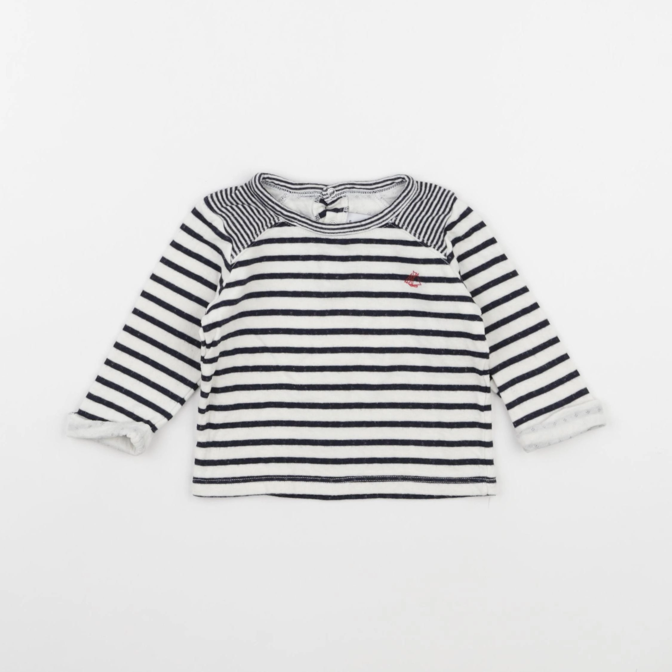 Petit Bateau - tee-shirt blanc, bleu - 6 mois