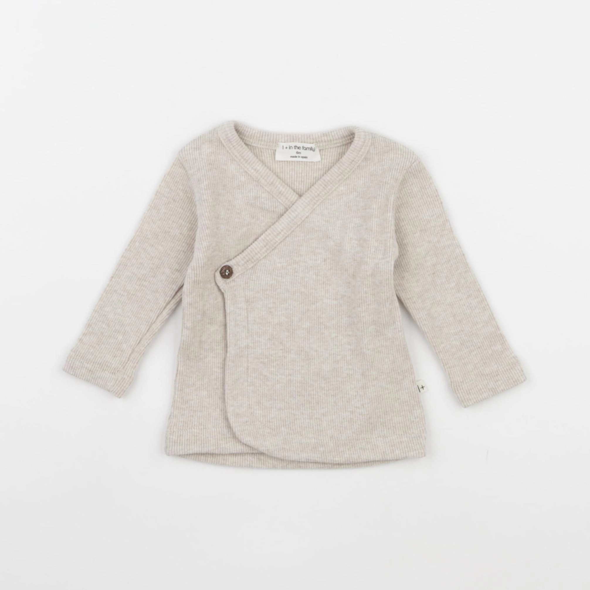 1+ In the family - tee-shirt beige - 6 mois