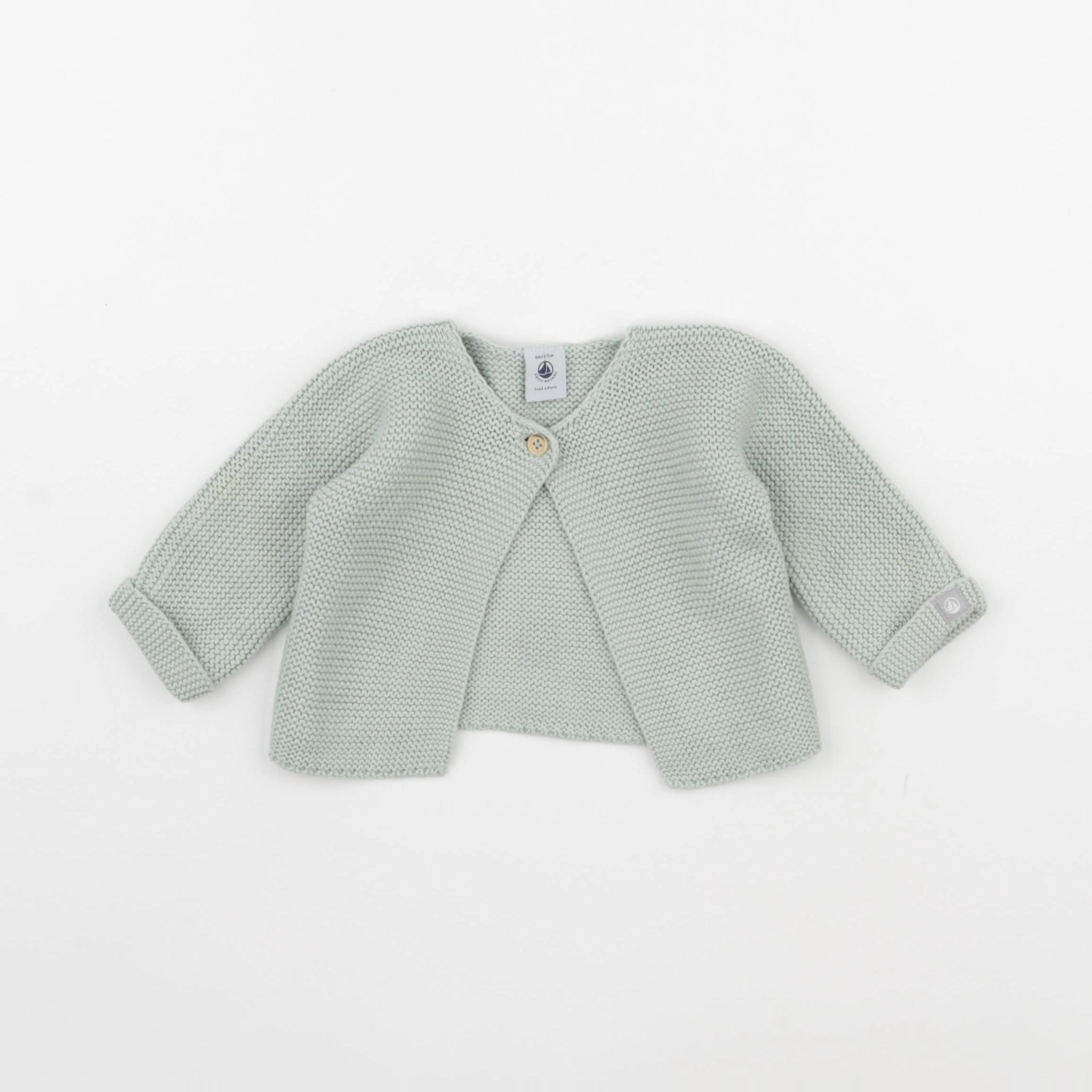 Petit Bateau - gilet vert - 6 mois