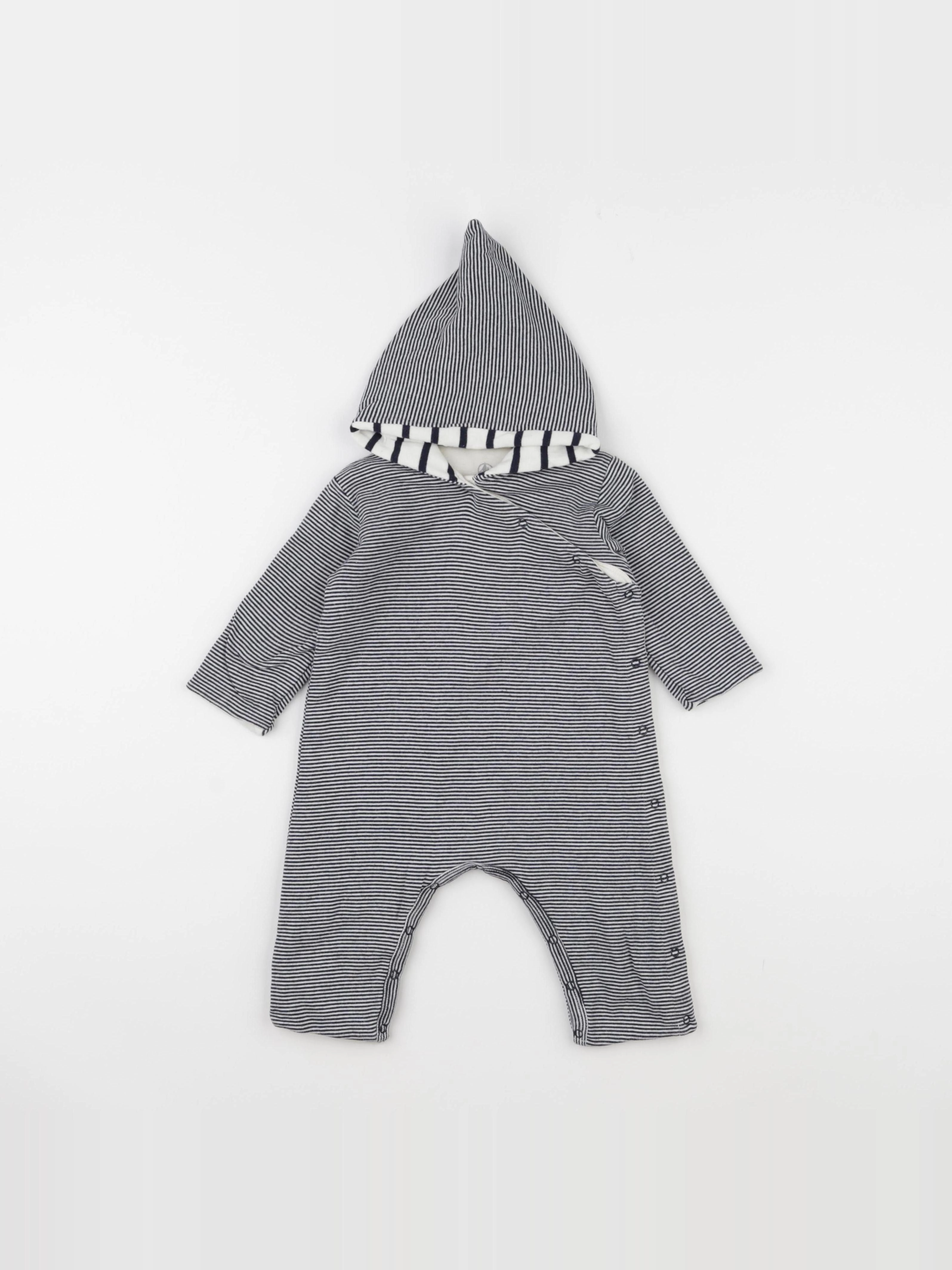 Petit Bateau - combinaison blanc, bleu - 6 mois