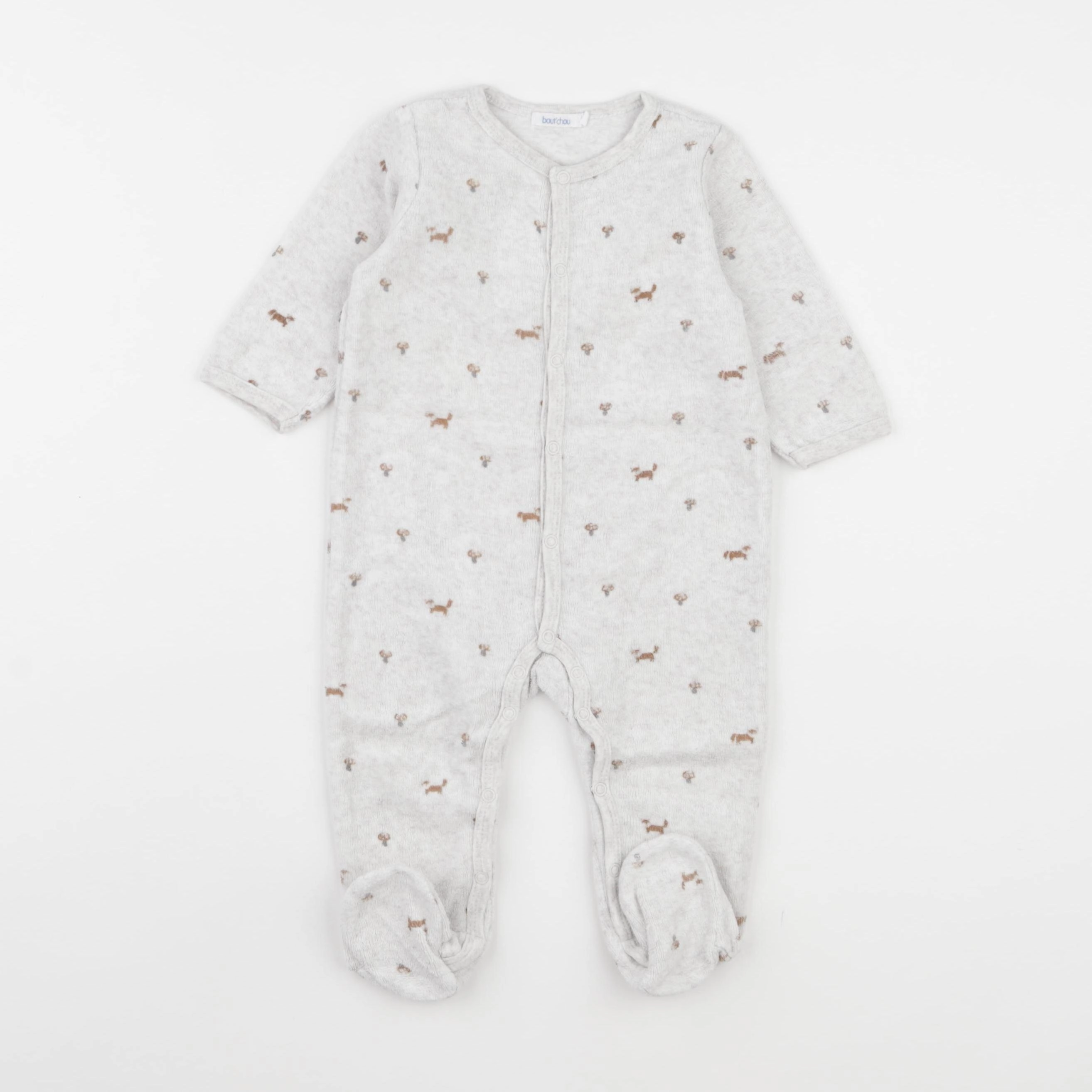 Boutchou - pyjama velours beige - 6 mois