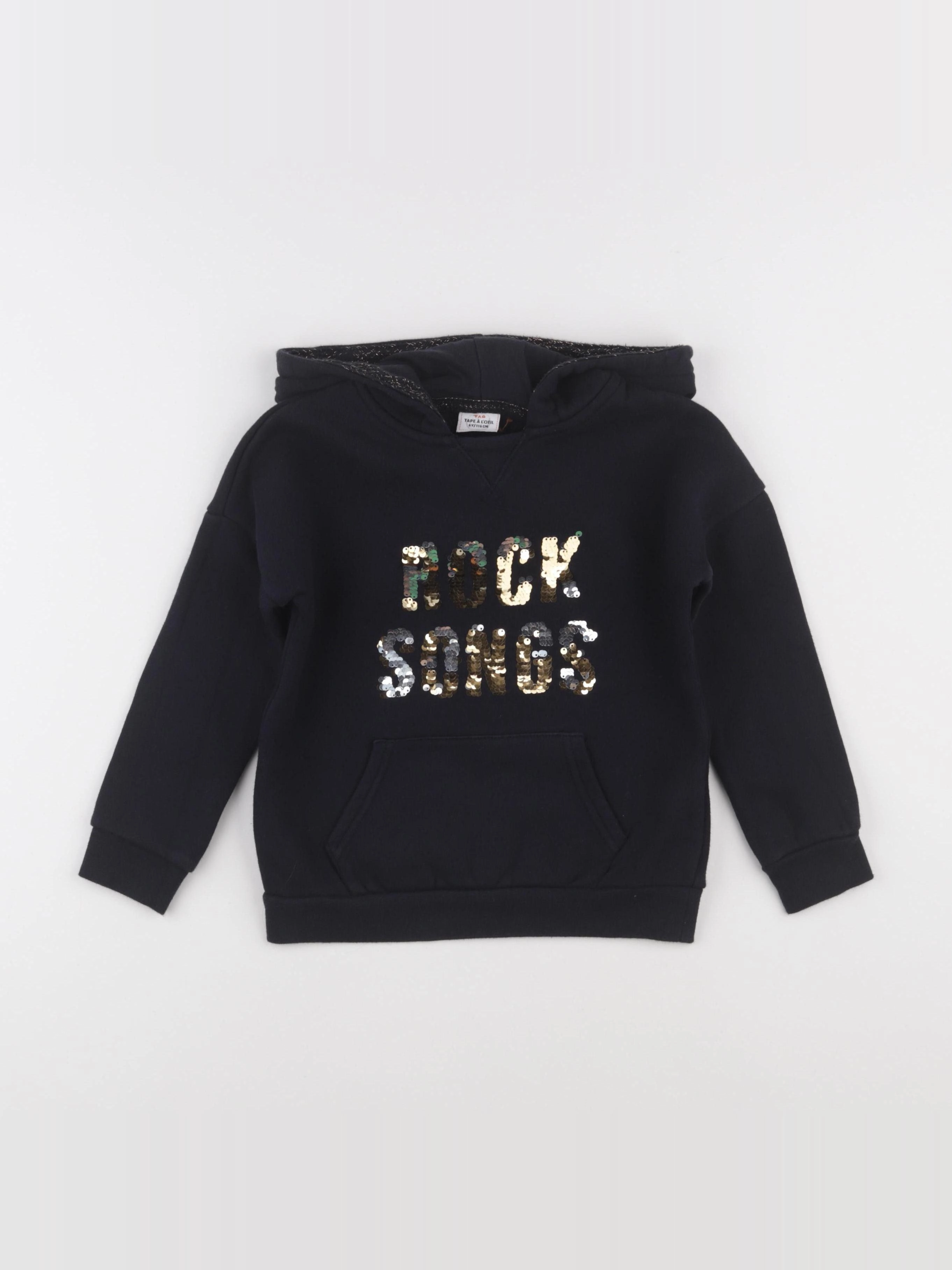 Tape à l'oeil - sweat noir, or - 6 ans