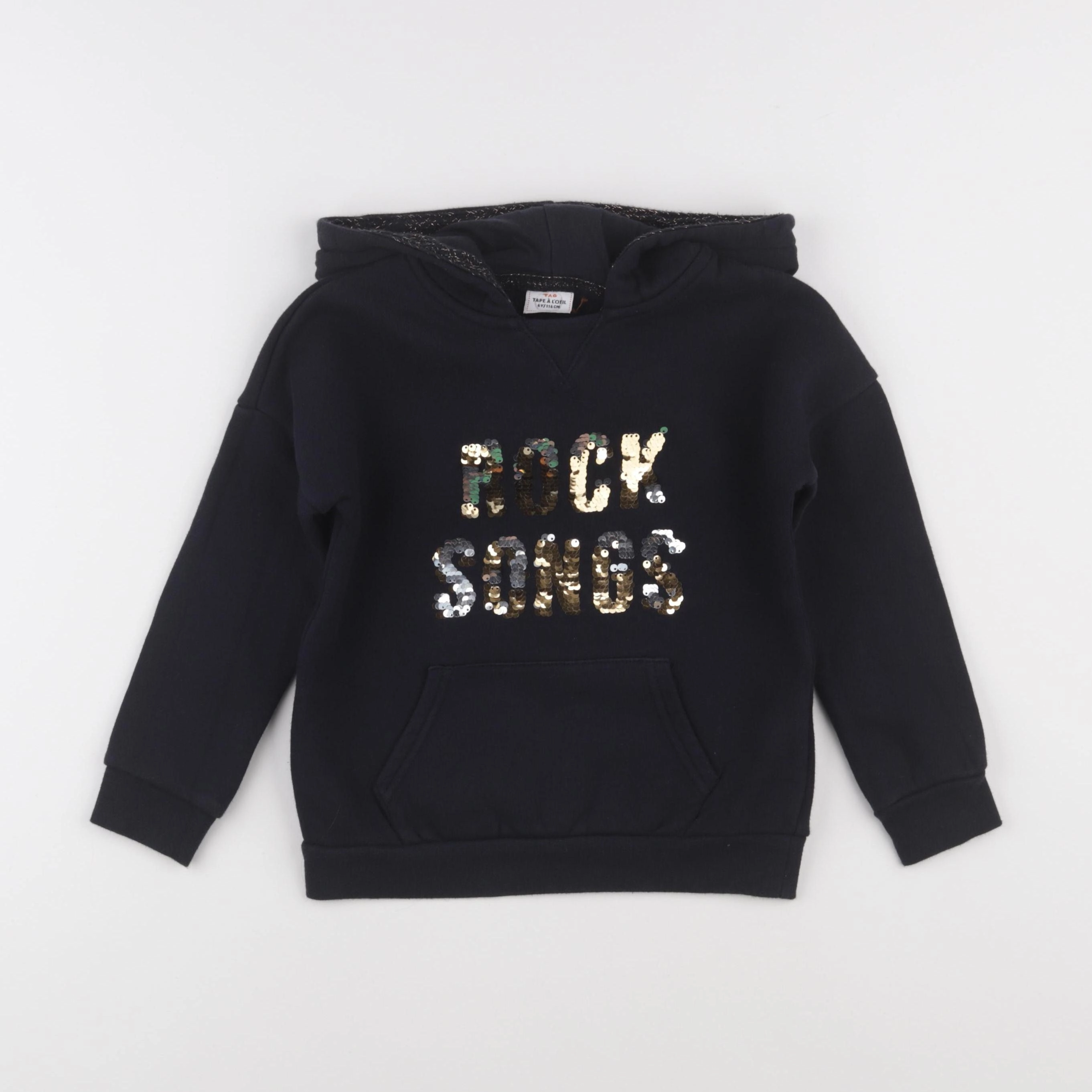Tape à l'oeil - sweat noir, or - 6 ans