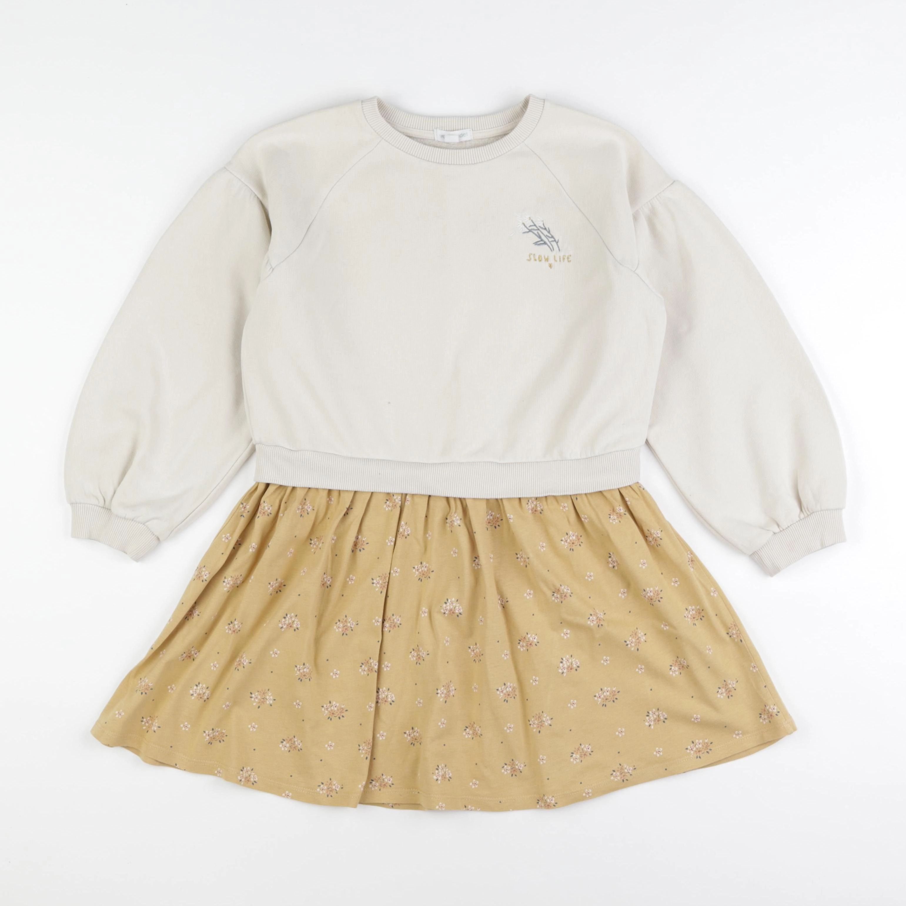 Vertbaudet - robe beige - 8 ans