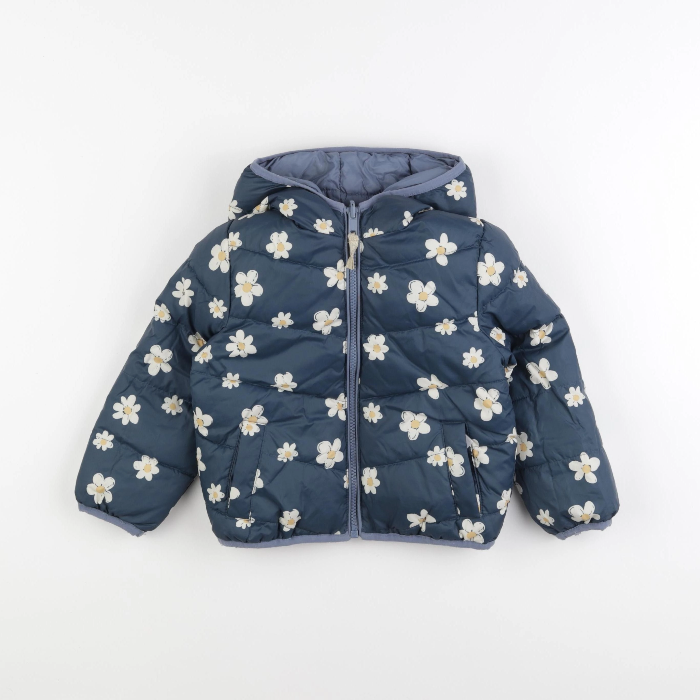 Vertbaudet - doudoune réversible bleu - 4 ans