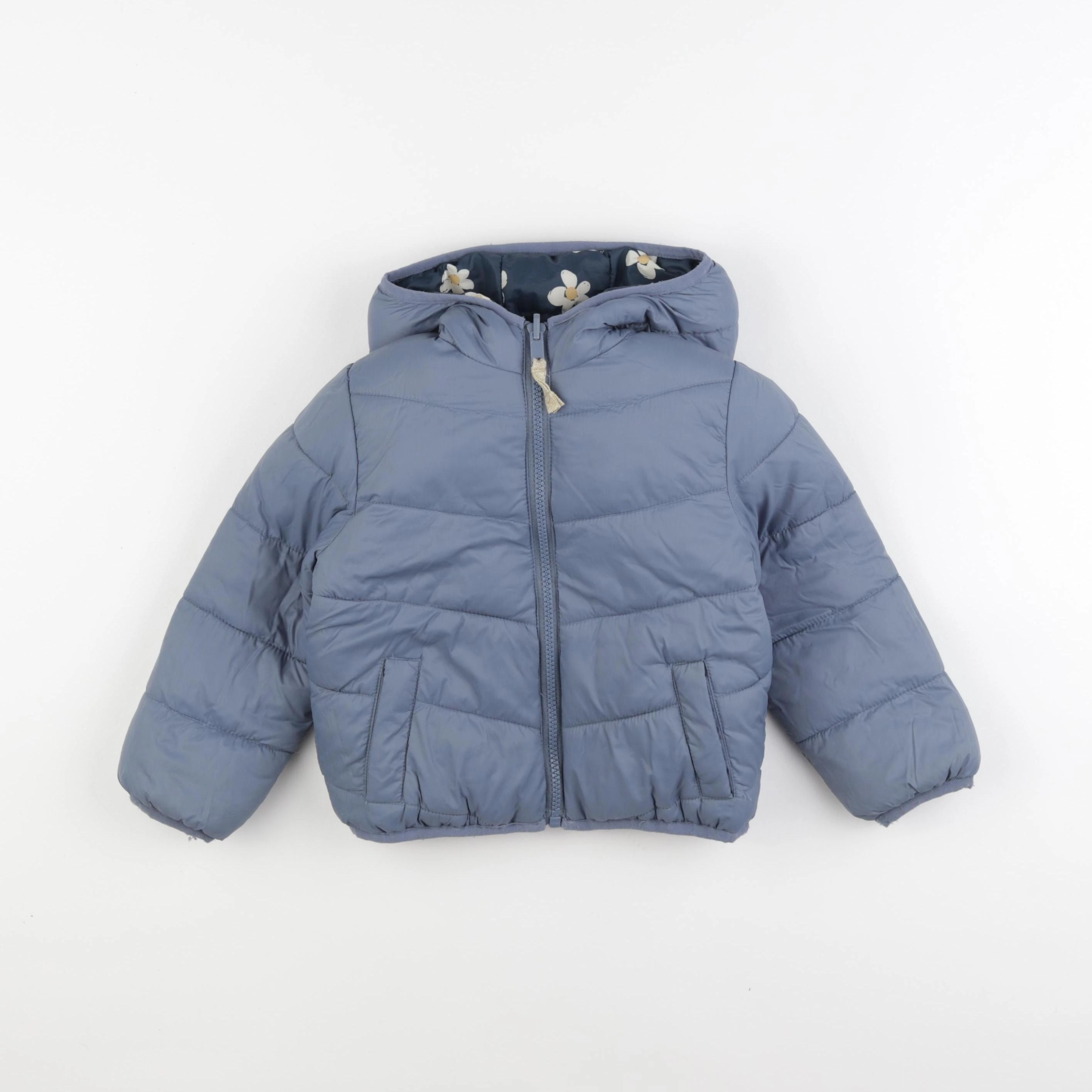 Vertbaudet - doudoune réversible bleu - 4 ans