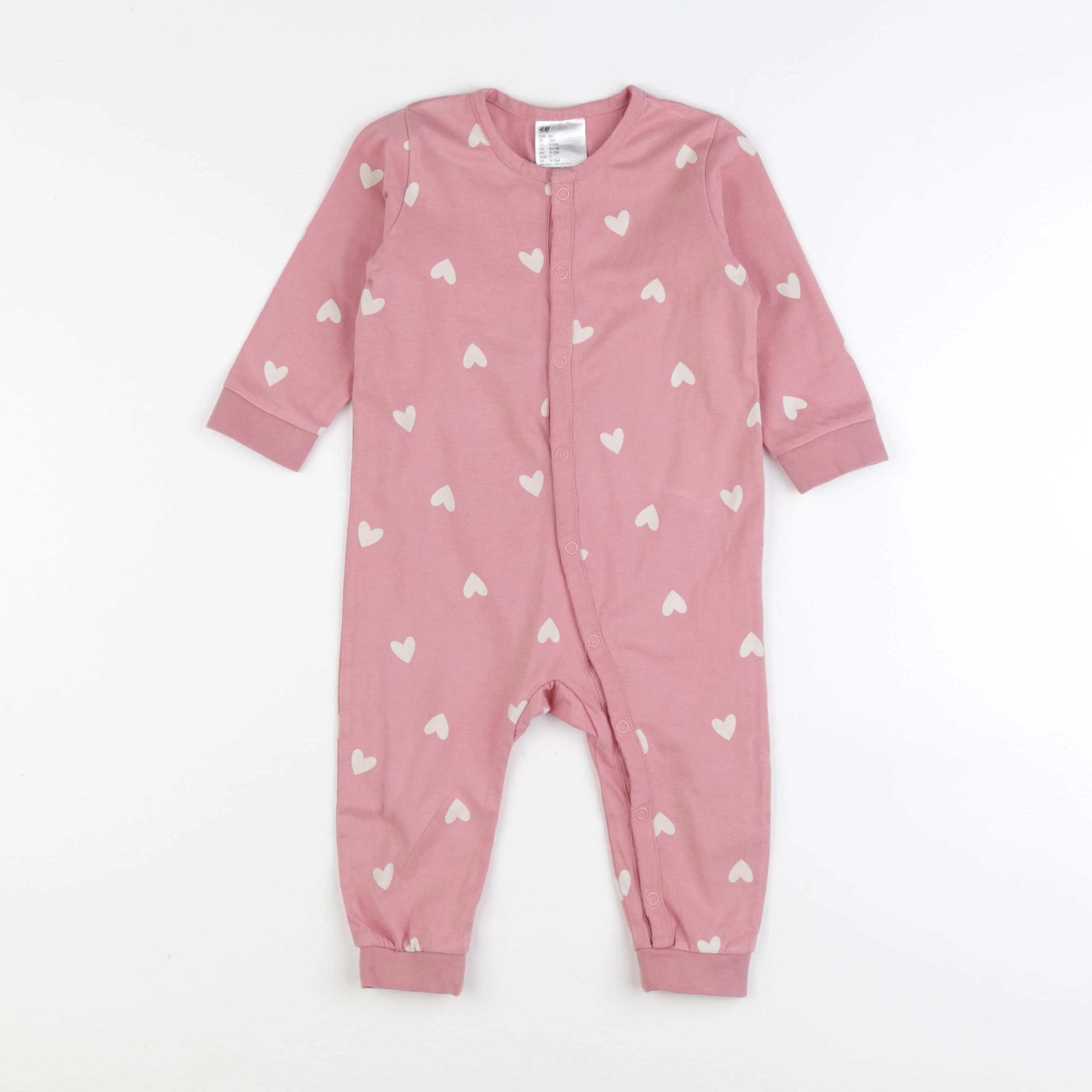 H&M - pyjama coton rose - 9/12 mois