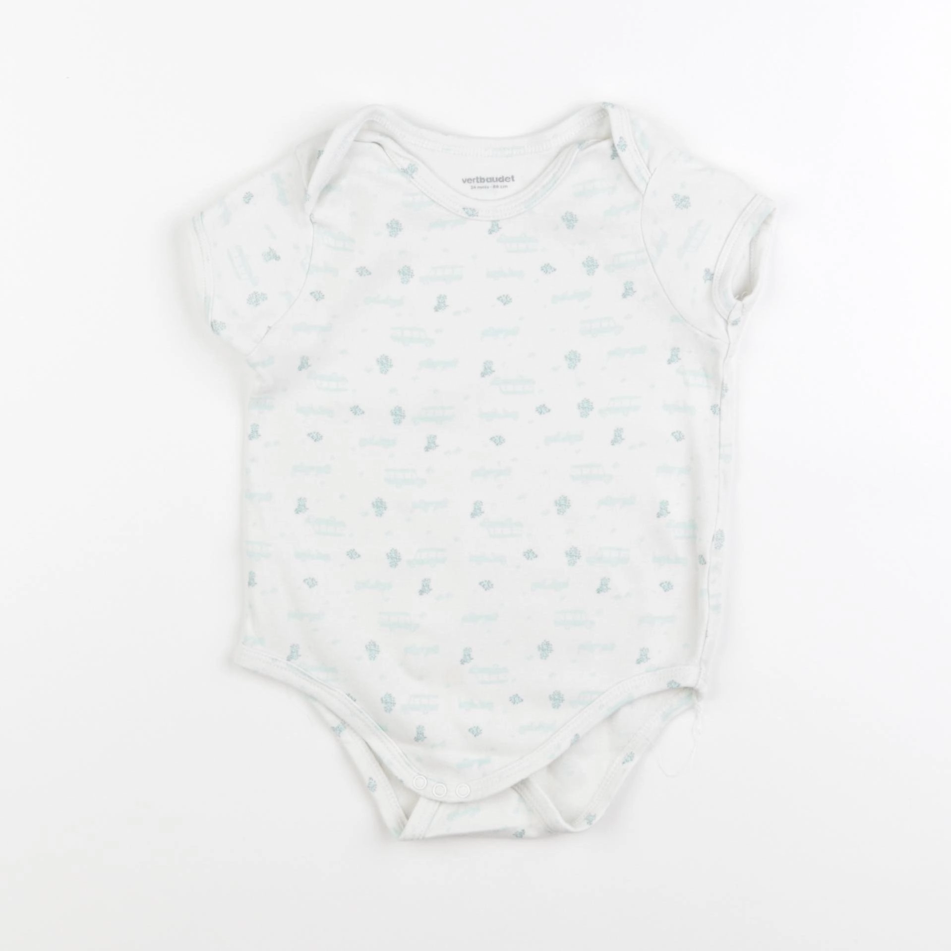 Vertbaudet - body bleu, blanc - 24 mois
