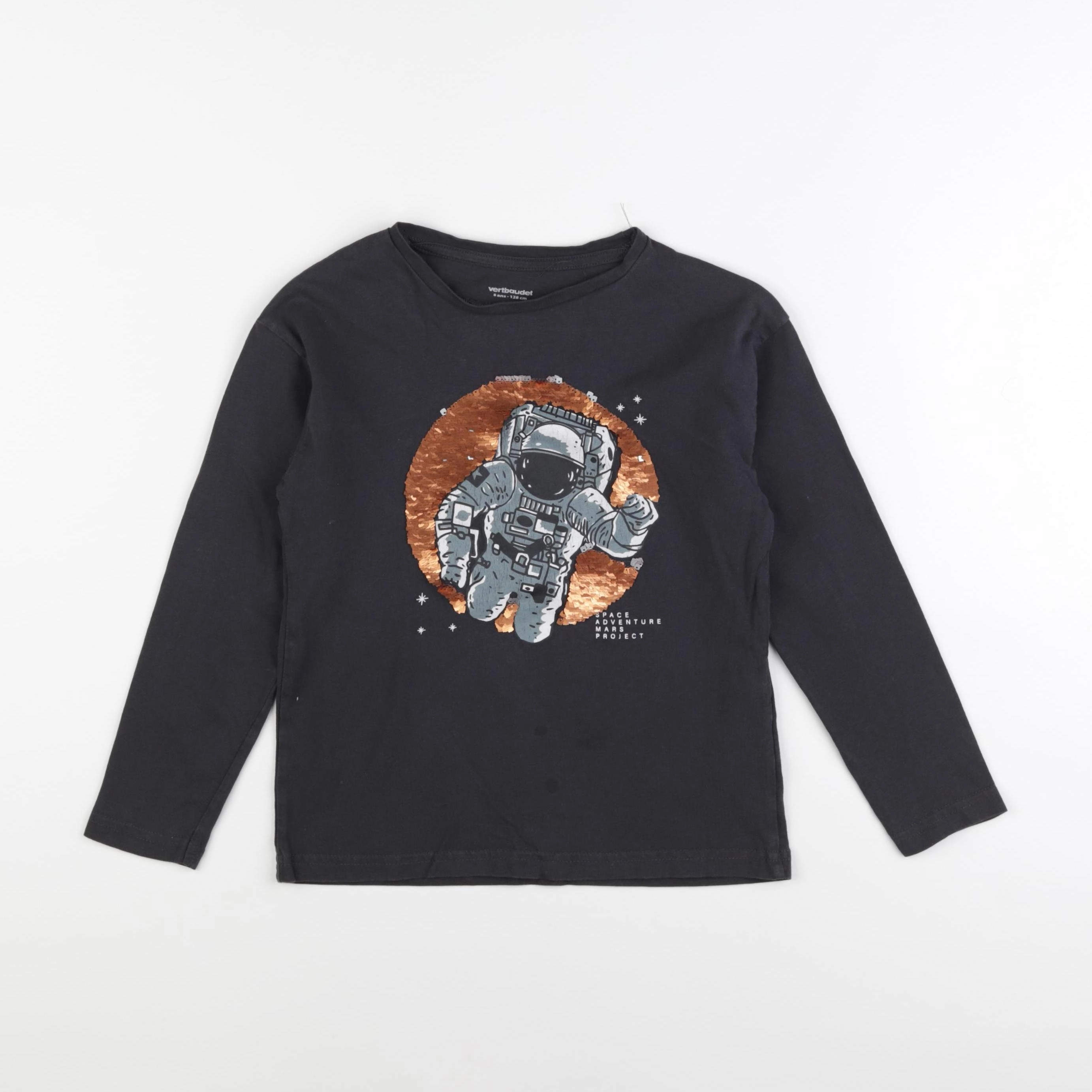 Vertbaudet - tee-shirt marron - 8 ans
