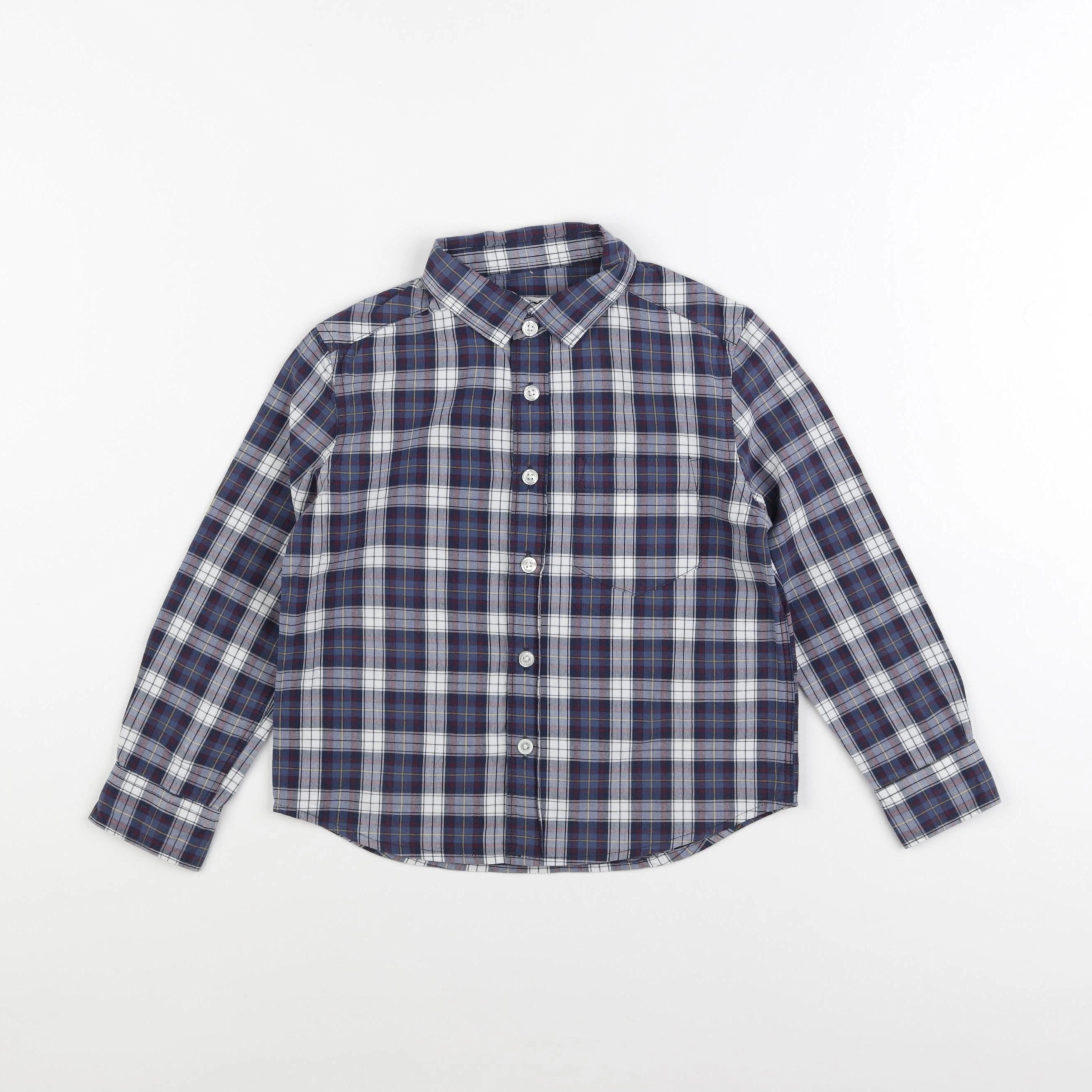 Cyrillus - chemise bleu, blanc - 4 ans