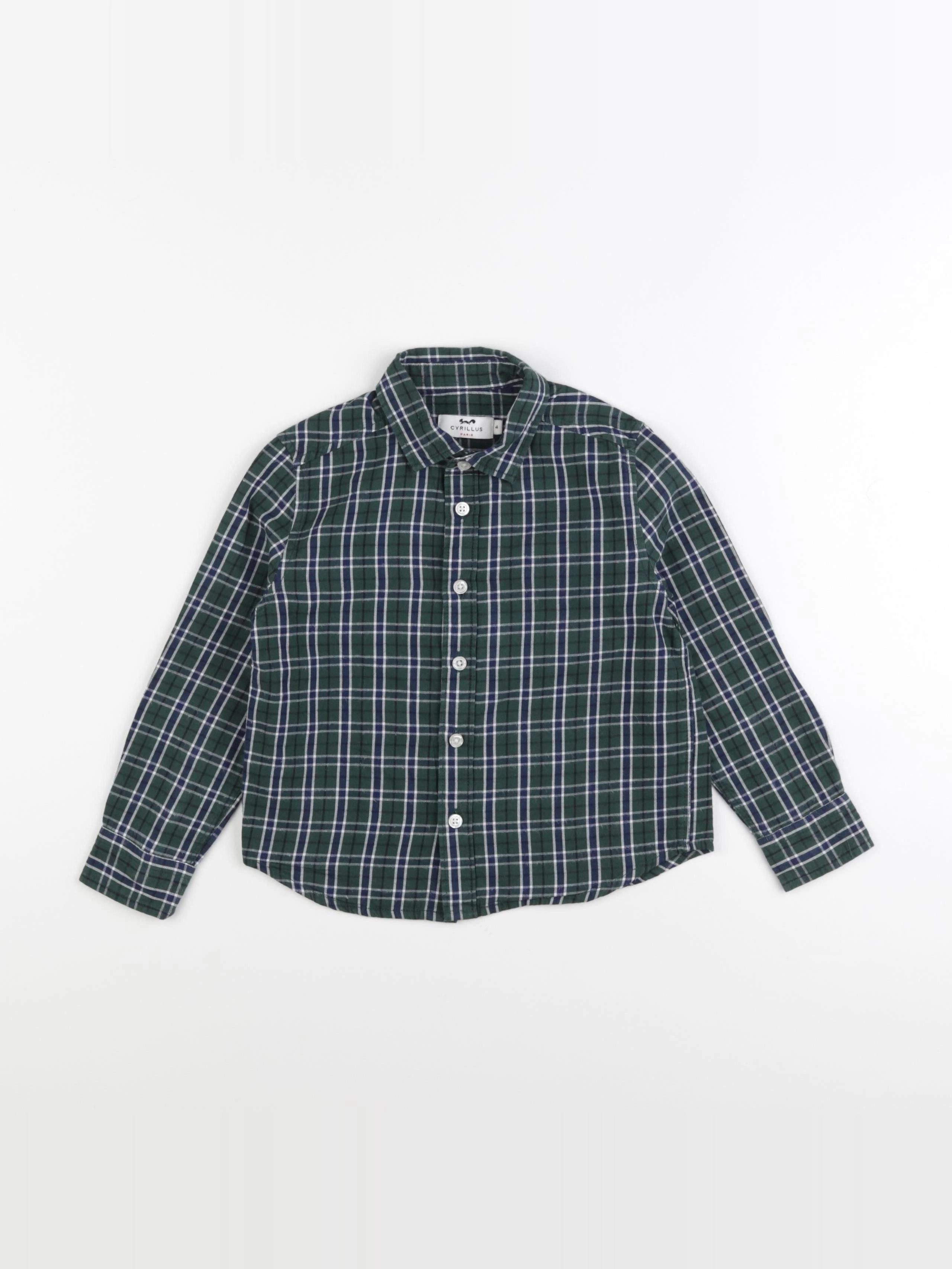Cyrillus - chemise vert, bleu - 4 ans