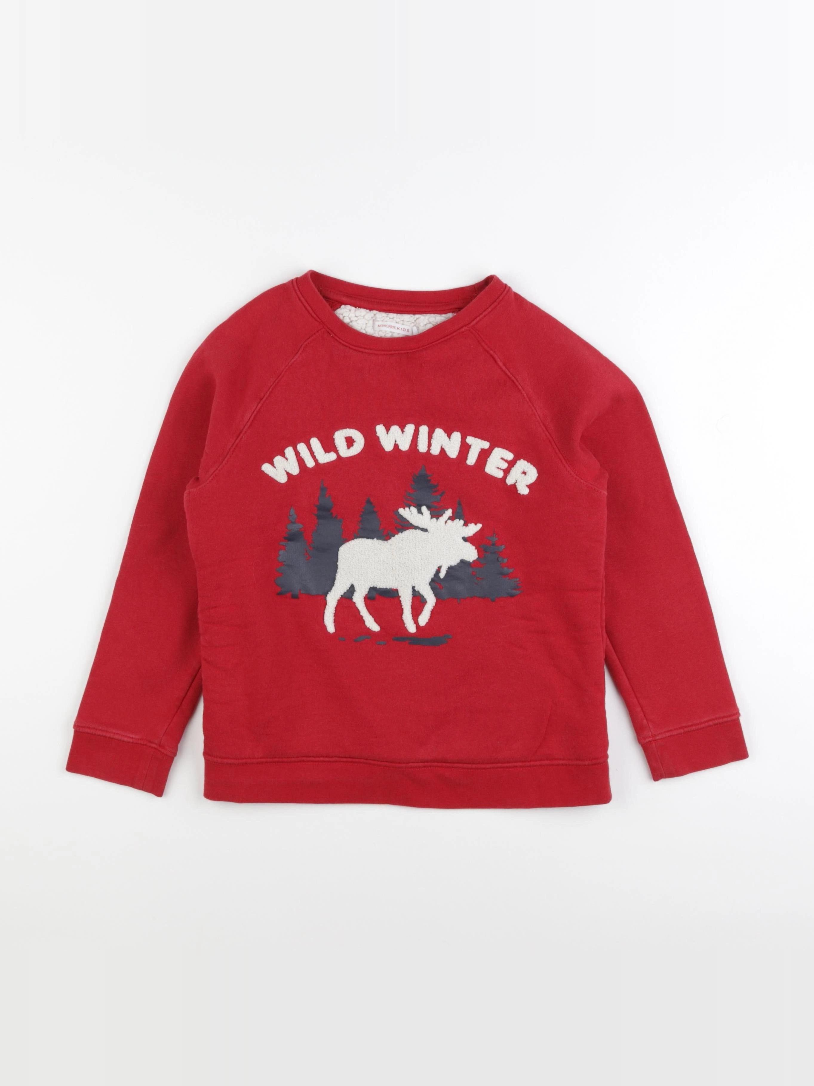 Monoprix - sweat rouge - 8 ans