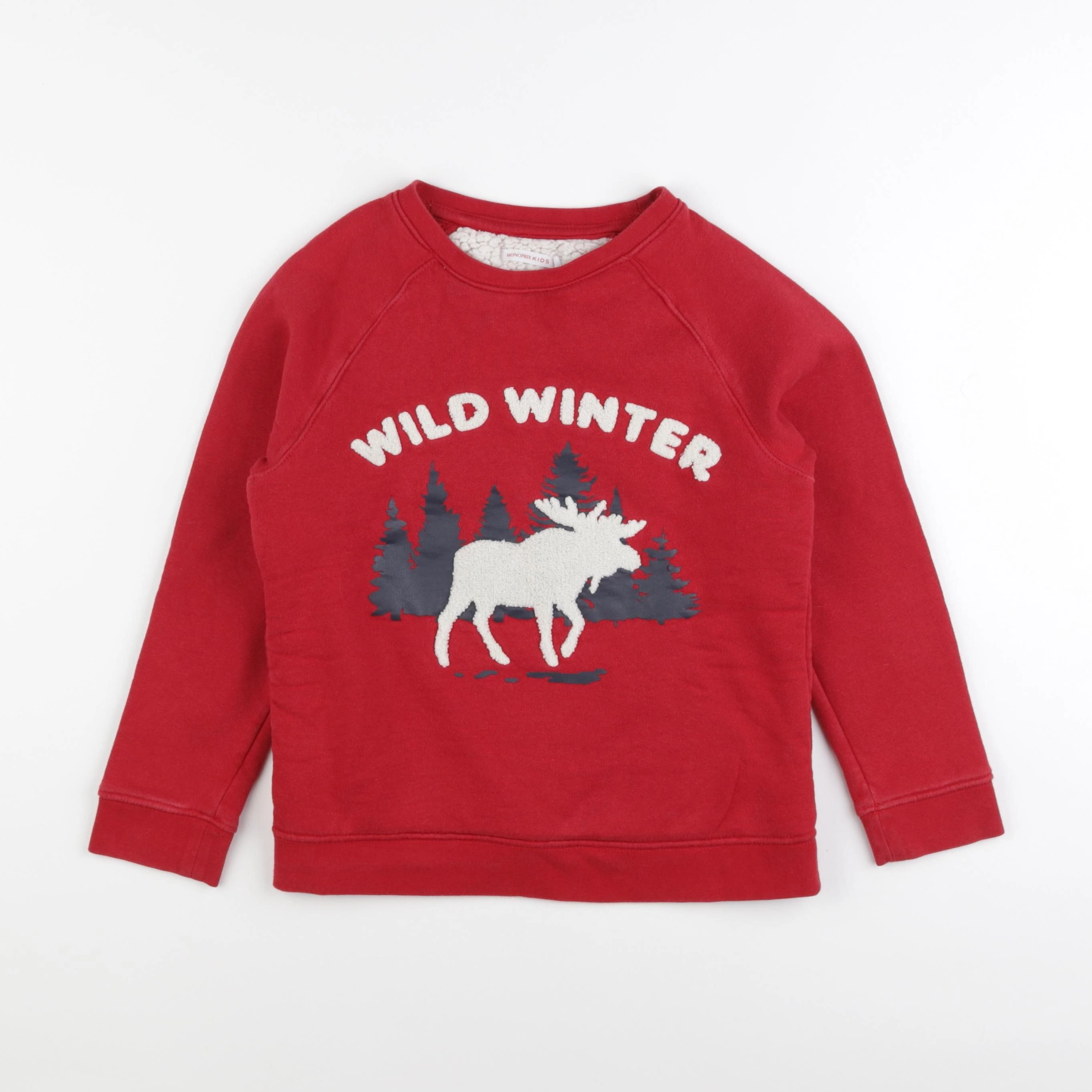 Monoprix - sweat rouge - 8 ans
