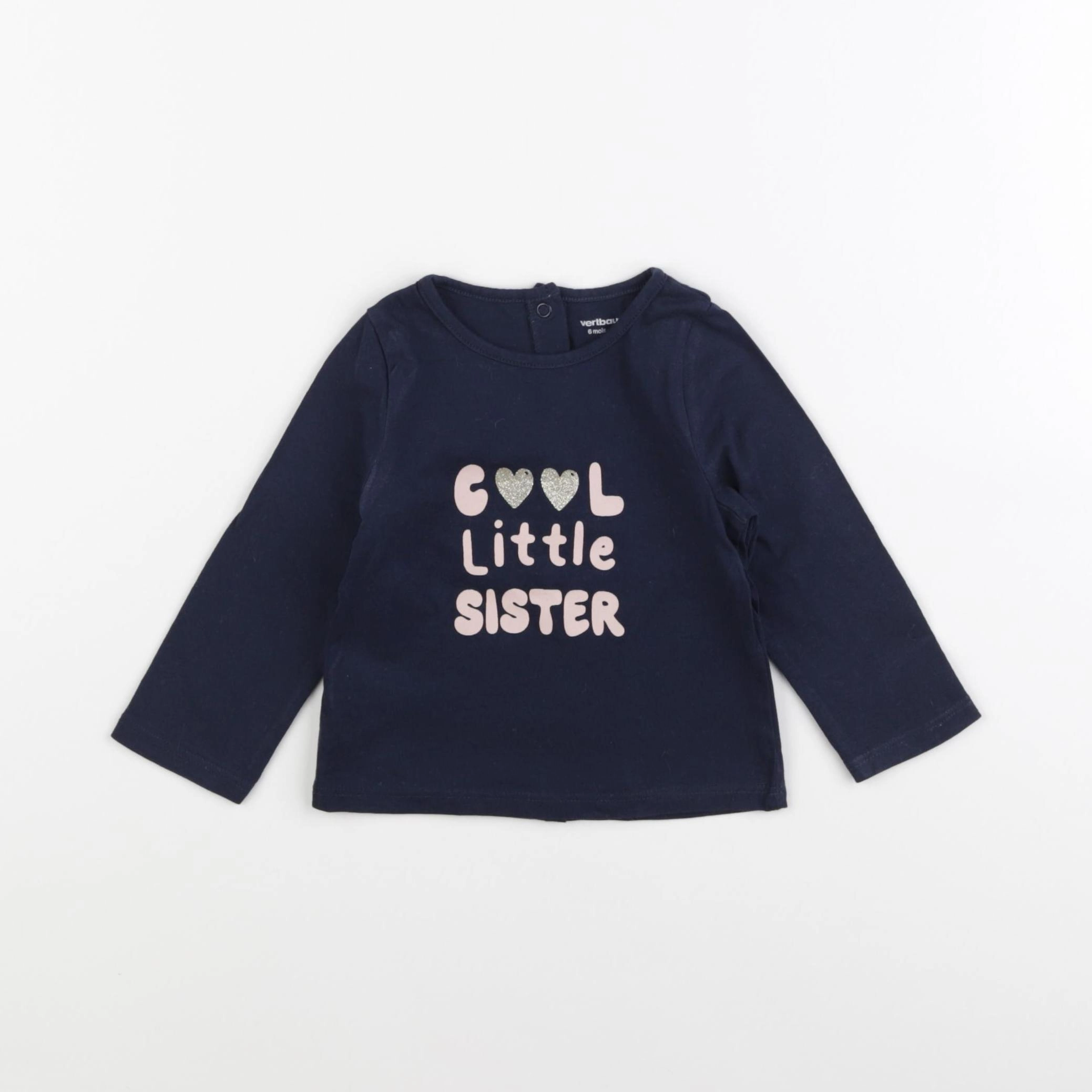 Vertbaudet - tee-shirt bleu - 6 mois