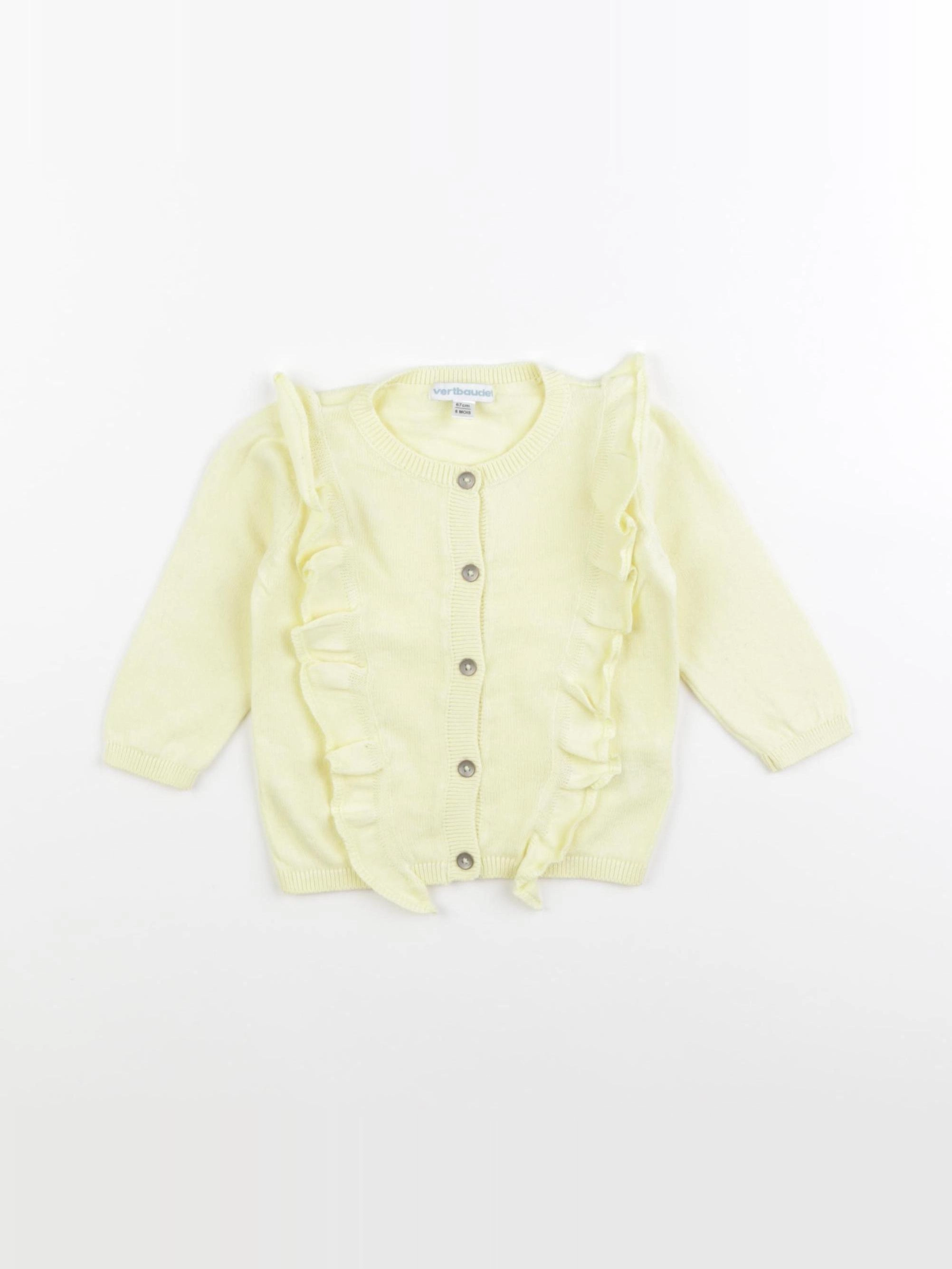 Vertbaudet - gilet jaune - 6 mois