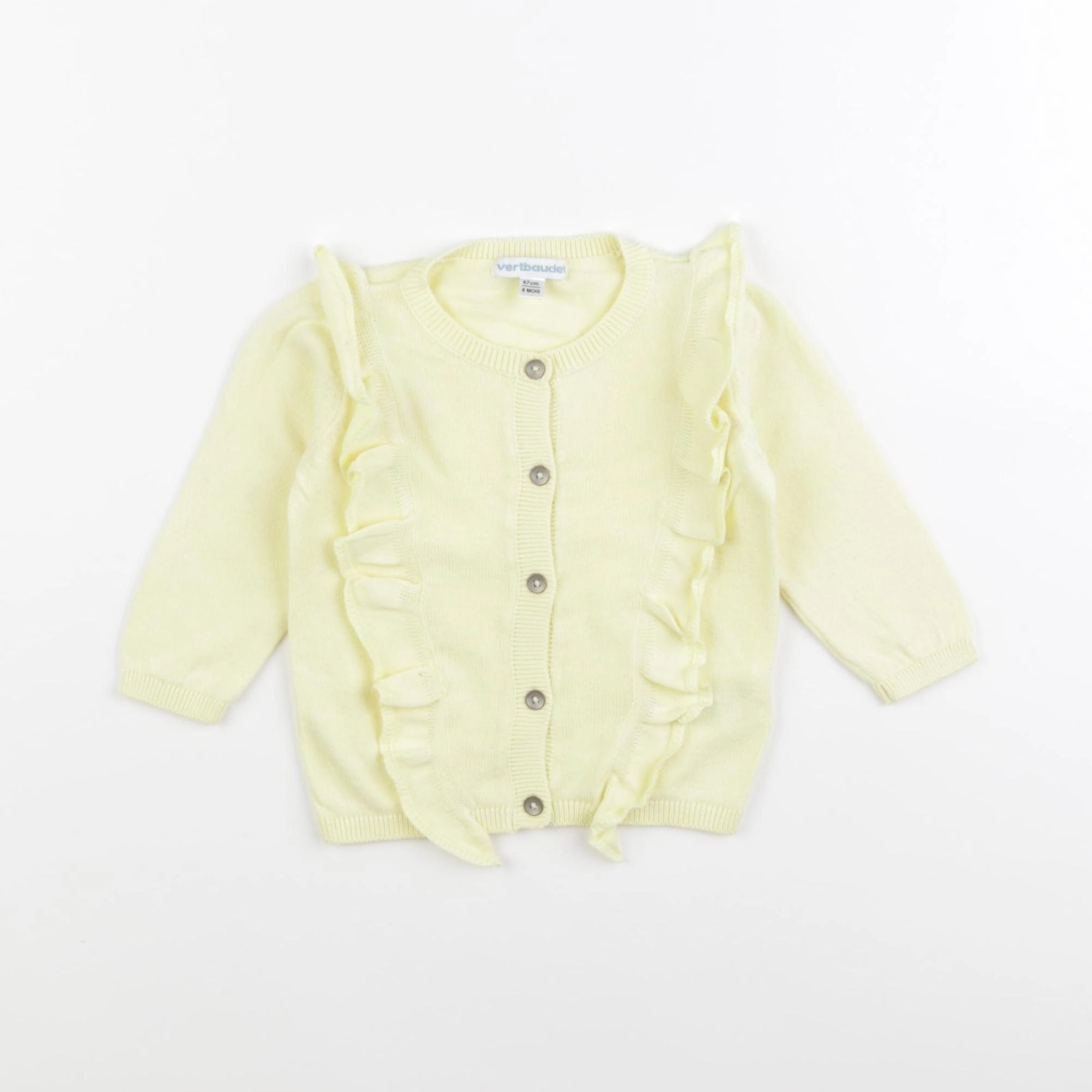 Vertbaudet - gilet jaune - 6 mois