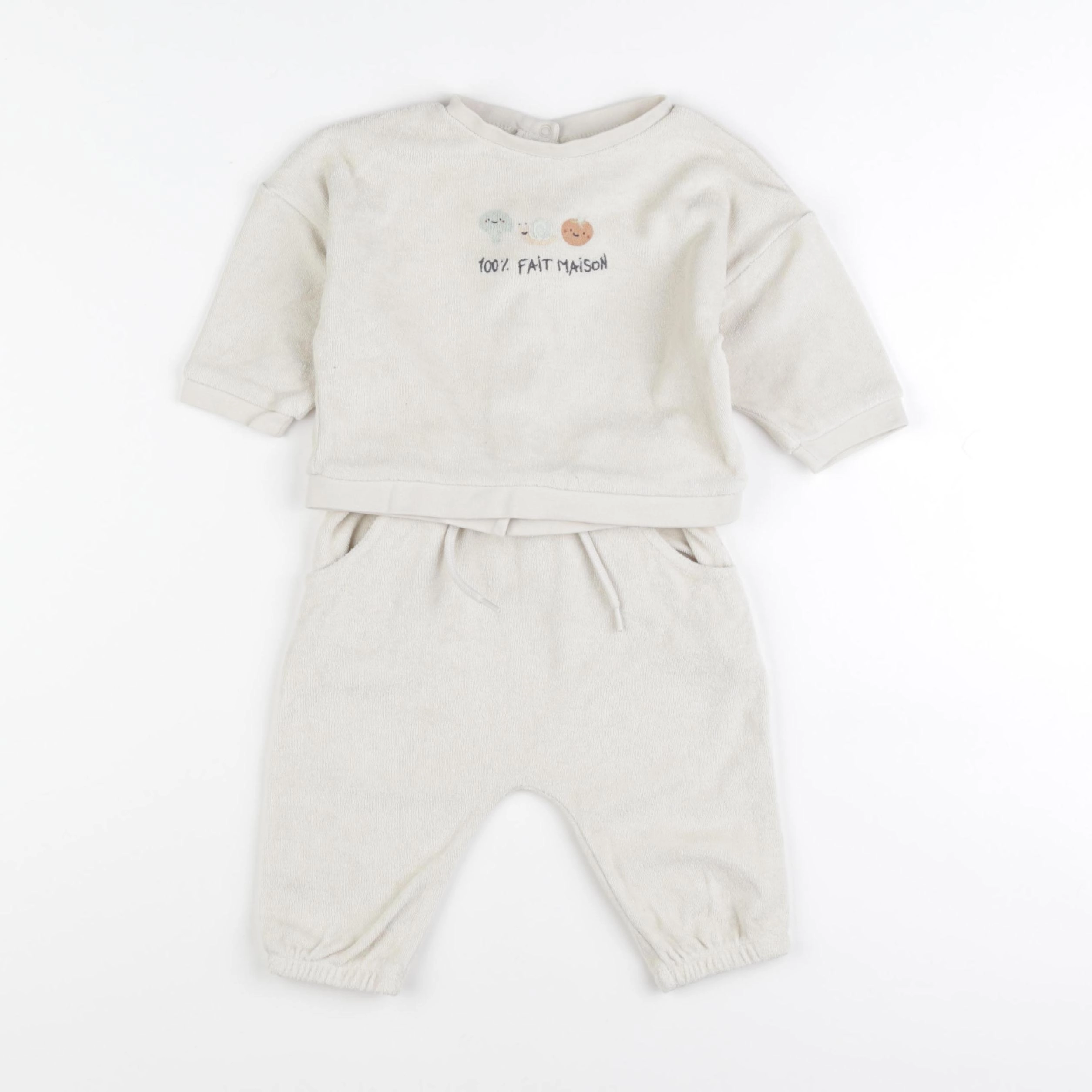 Vertbaudet - ensemble beige - 6 mois