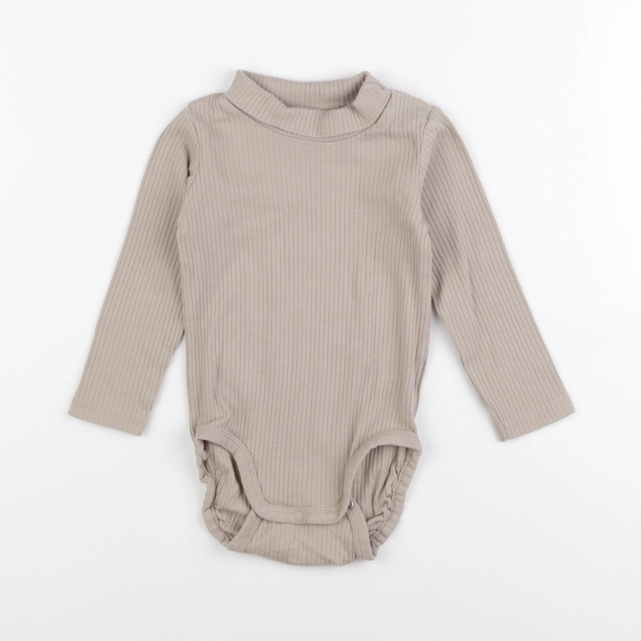 H&M - body à col marron - 12/18 mois
