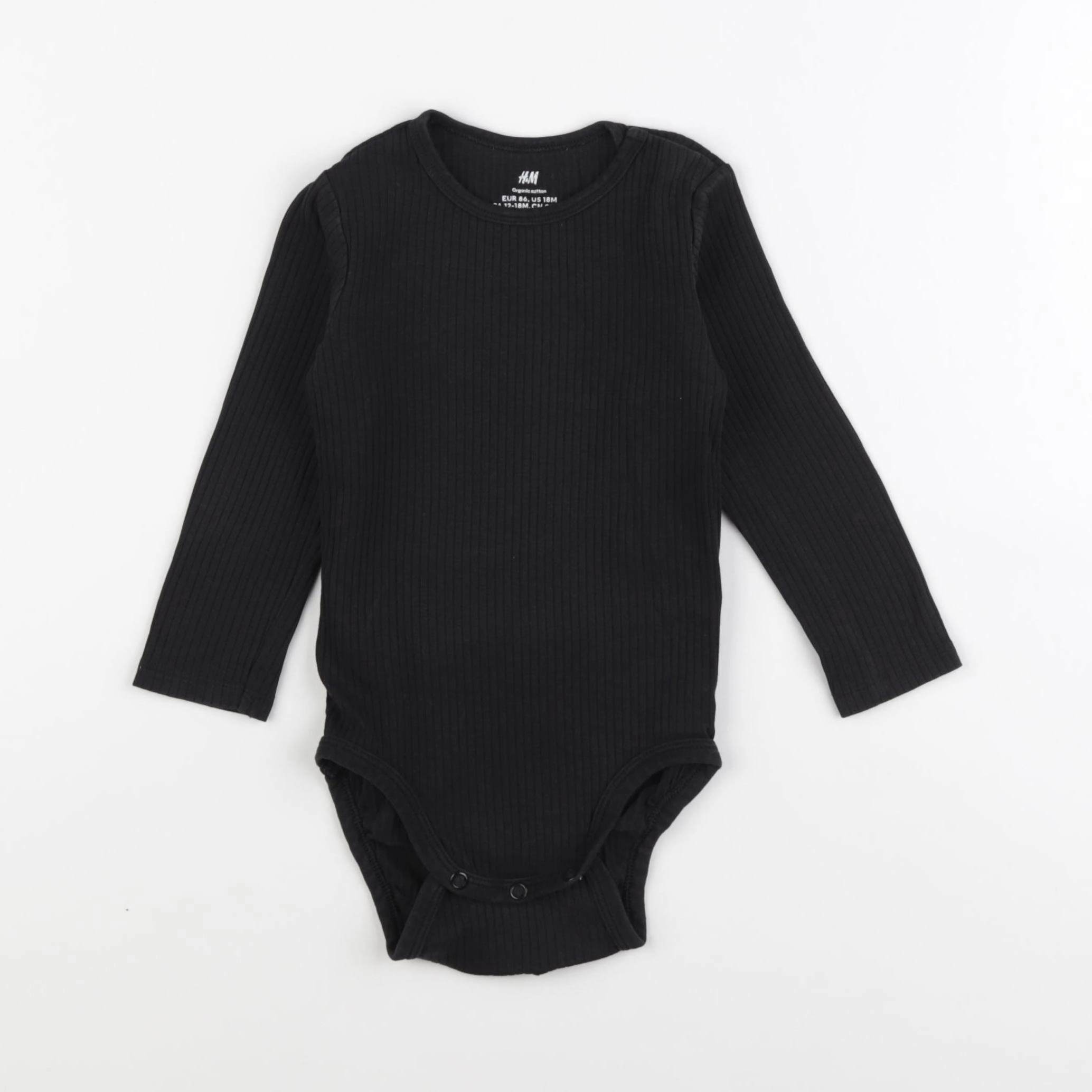 H&M - body noir - 12/18 mois