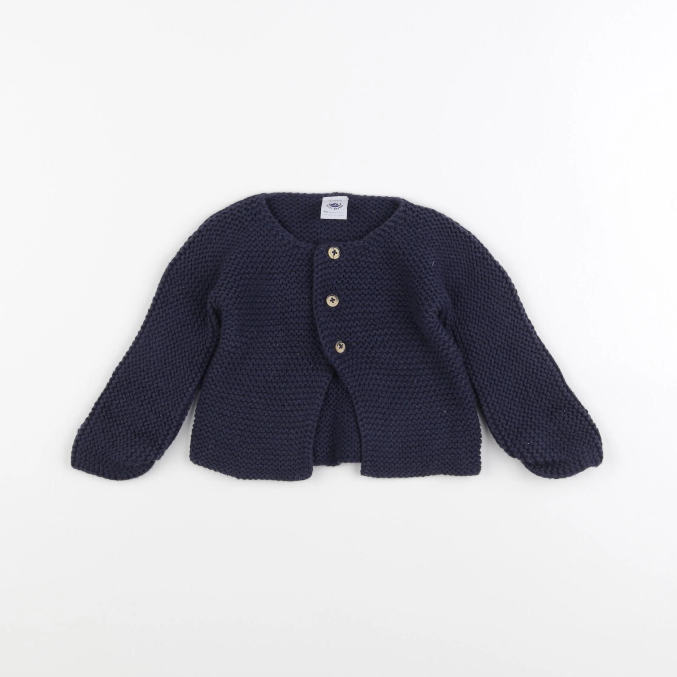 Petit Bateau - gilet bleu - 12 mois