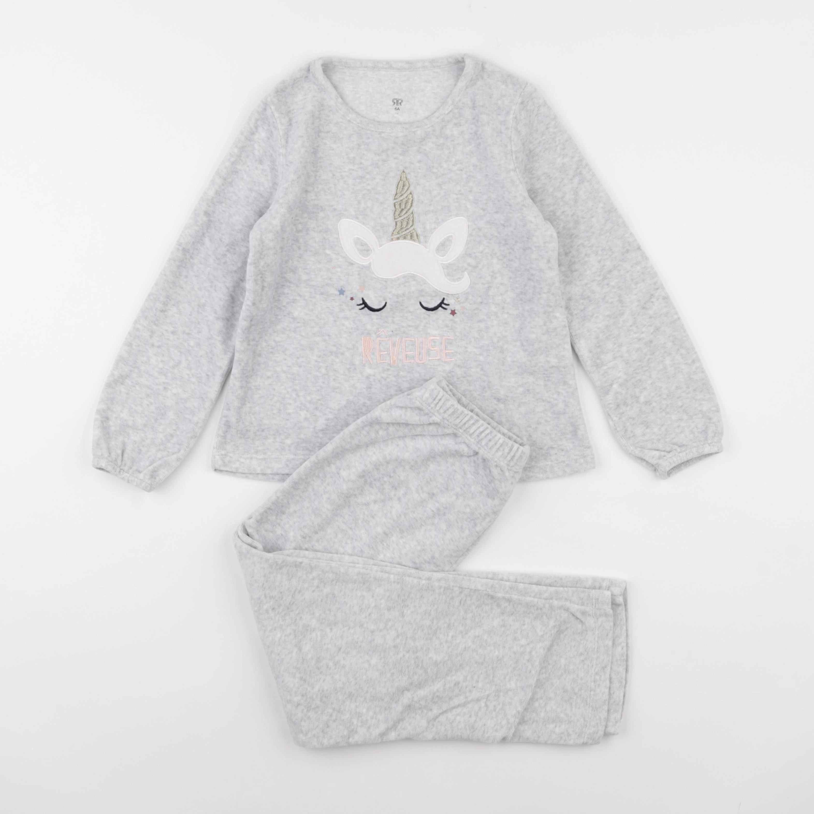 La Redoute - pyjama velours gris - 6 ans