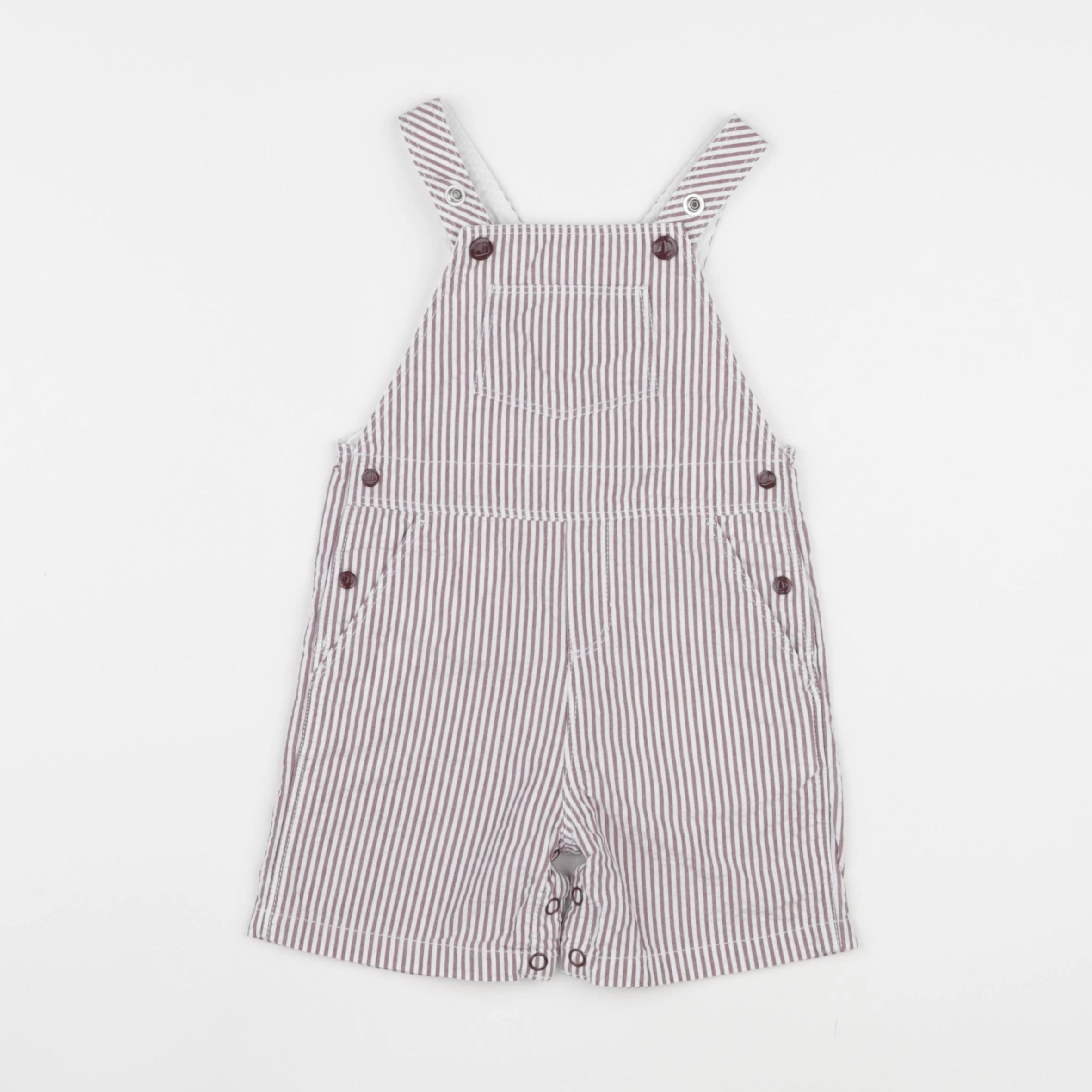 Petit Bateau - salopette blanc, marron - 12 mois