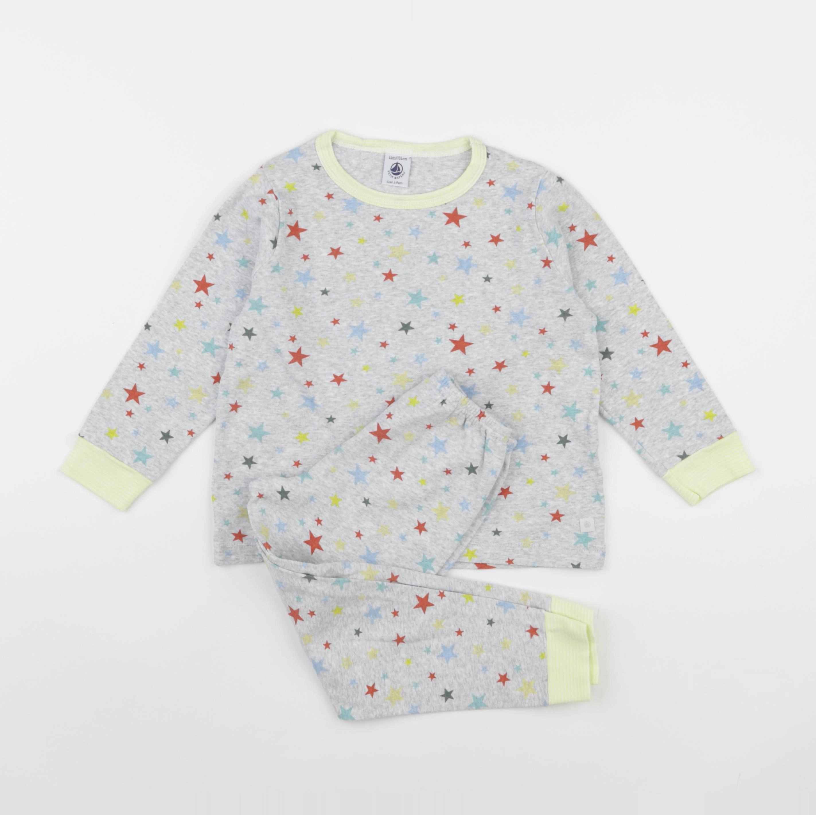 Petit Bateau - pyjama coton gris - 4 ans