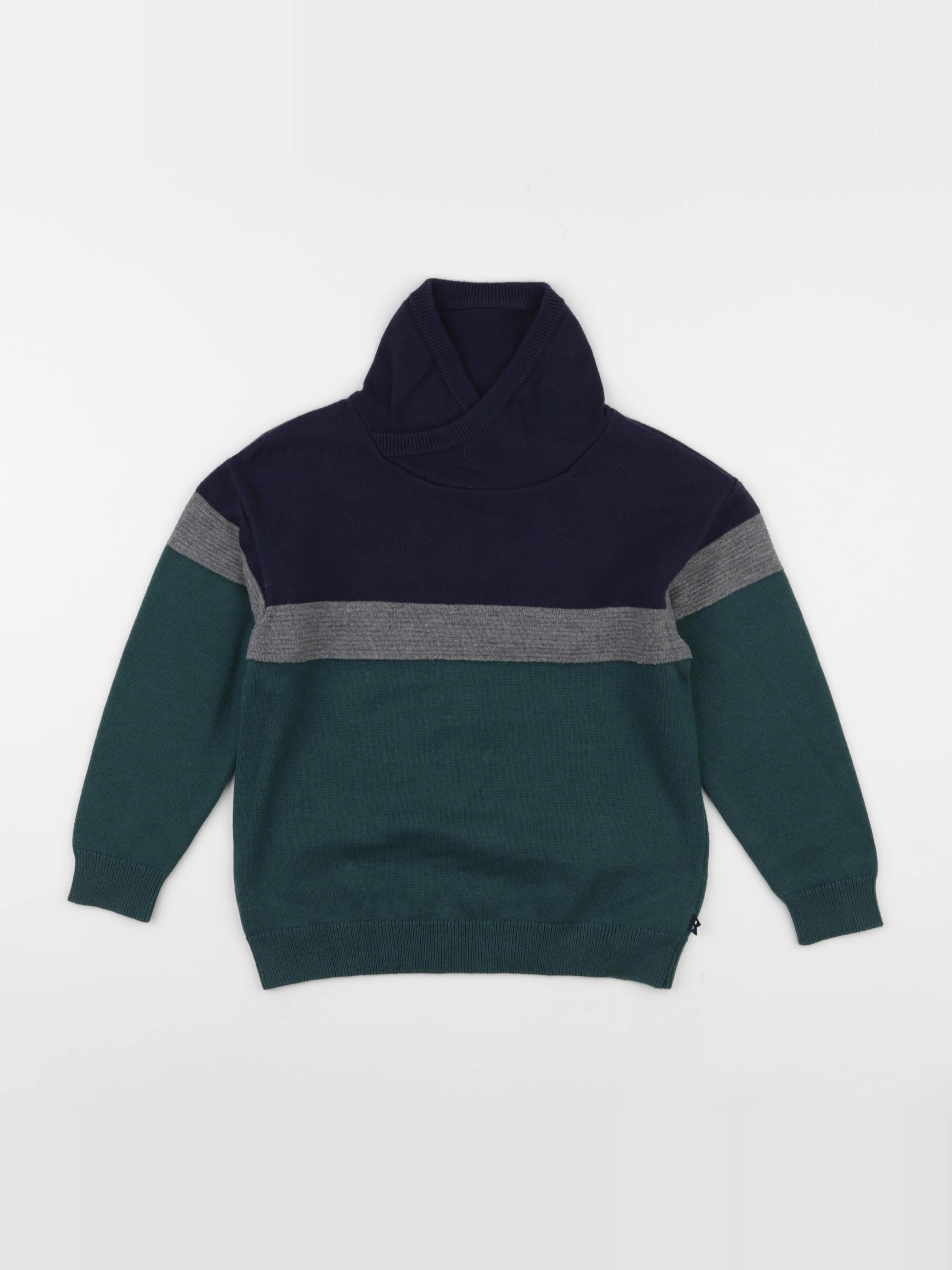 Okaidi - pull bleu, vert - 6 ans
