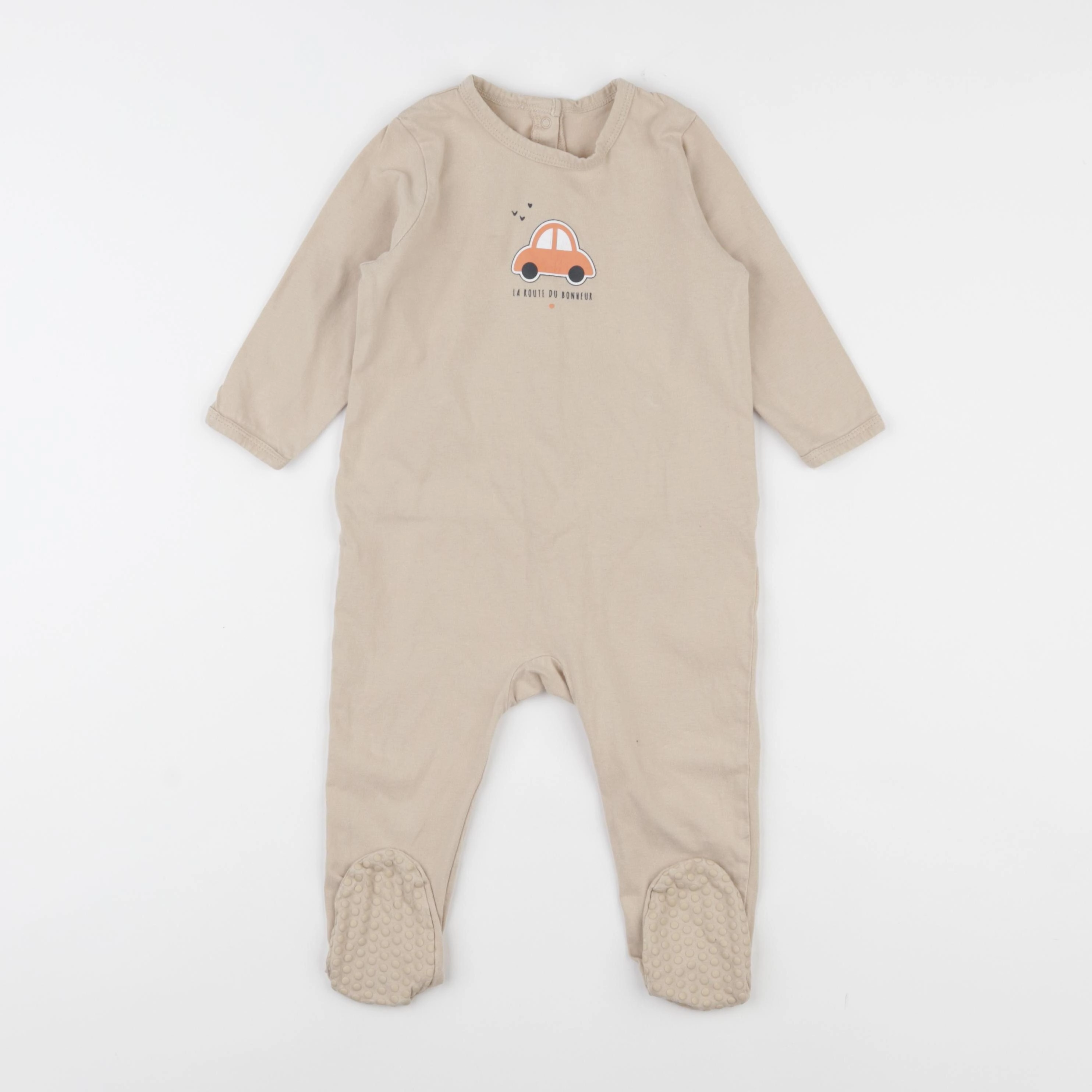 Vertbaudet - pyjama coton beige - 12/18 mois
