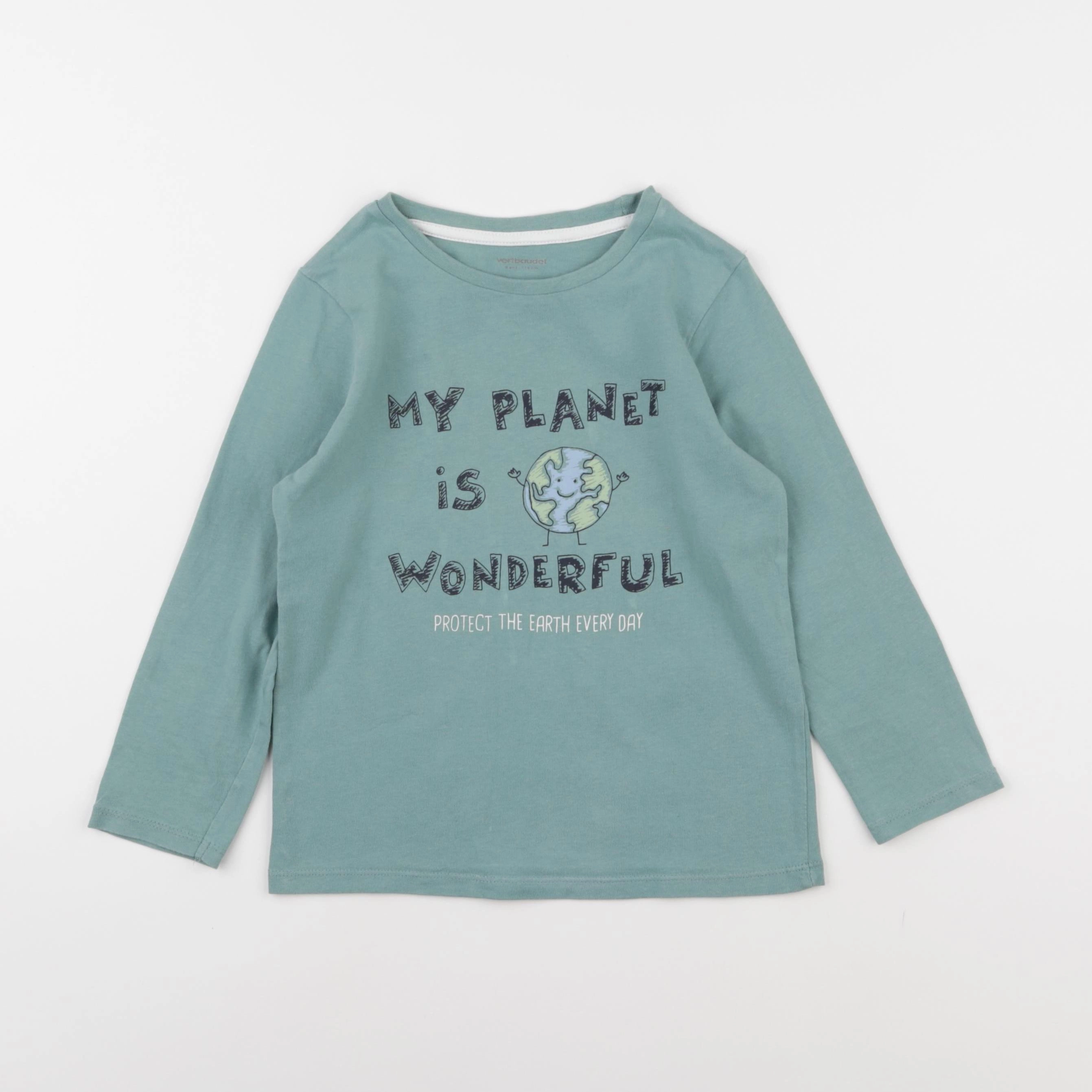 Vertbaudet - tee-shirt vert - 6 ans