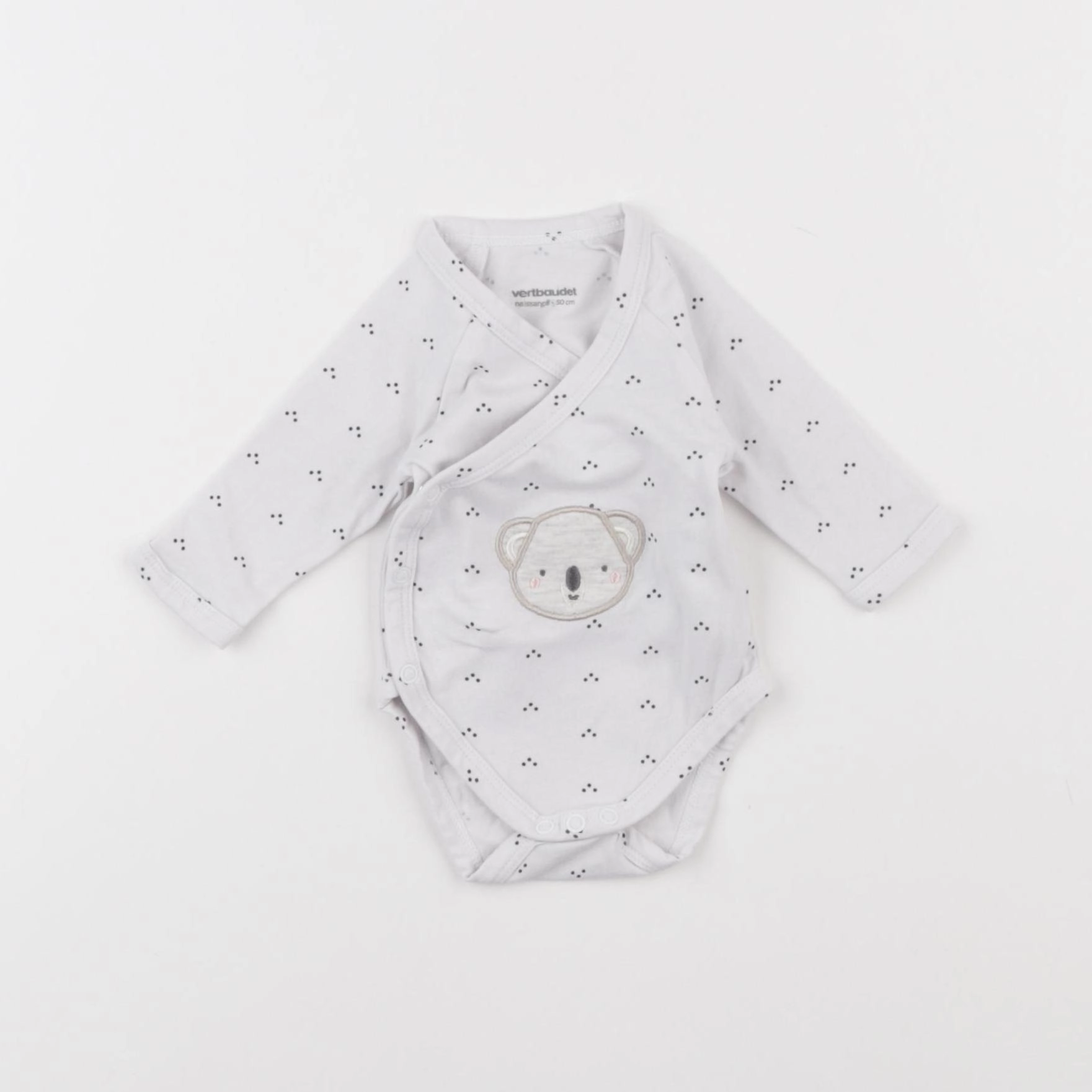Vertbaudet - body blanc, bleu - 0 mois
